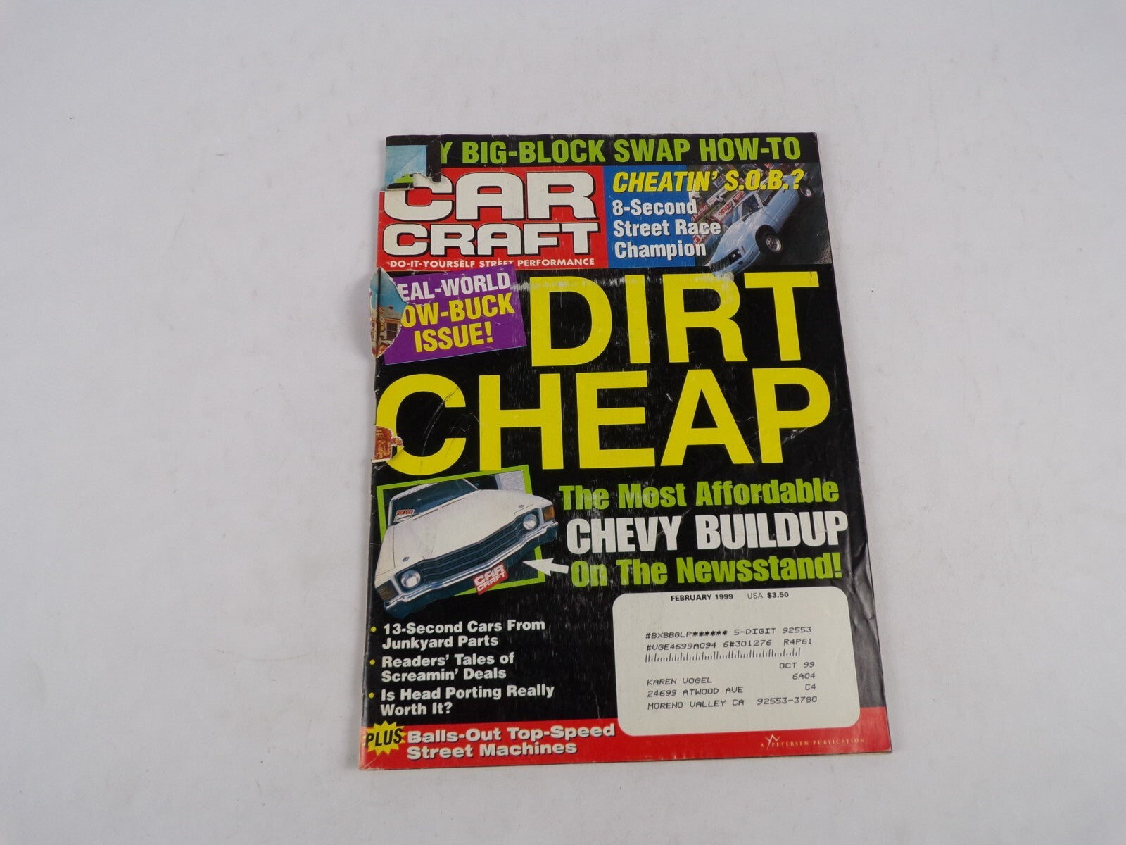 February 1999 Car Craft  Dirt Cheap The Most Affordable Chevy Buildup
