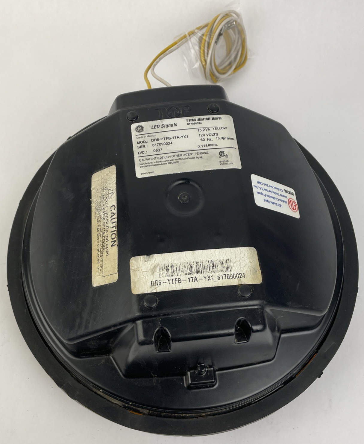 12" General Electric Yellow LED Traffic Light Signal Lens 120V Model  DR6    bb