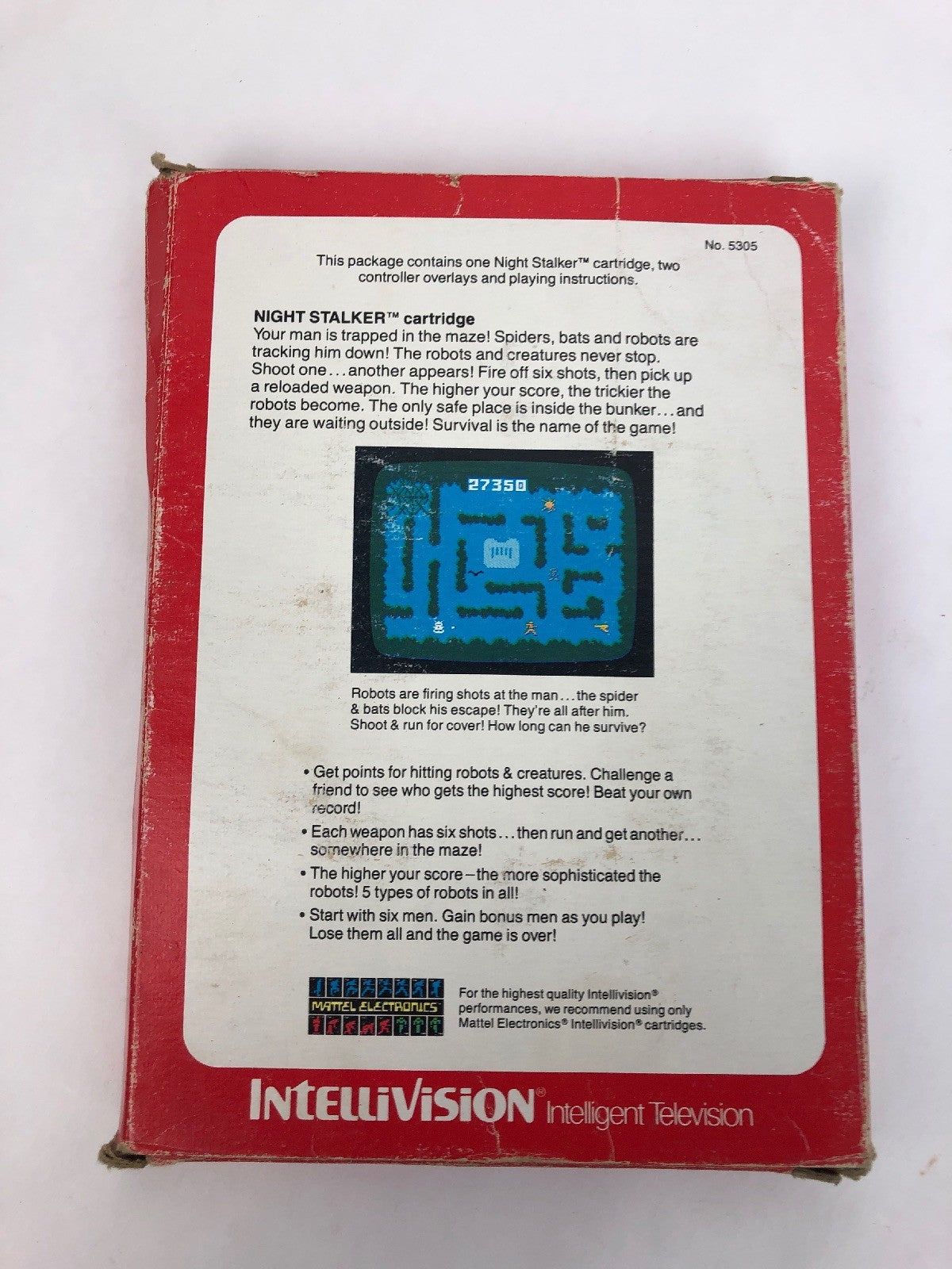 Mattel Electronics Night Stalker INTV Release ( Intellivision ) - Fast Shipping.