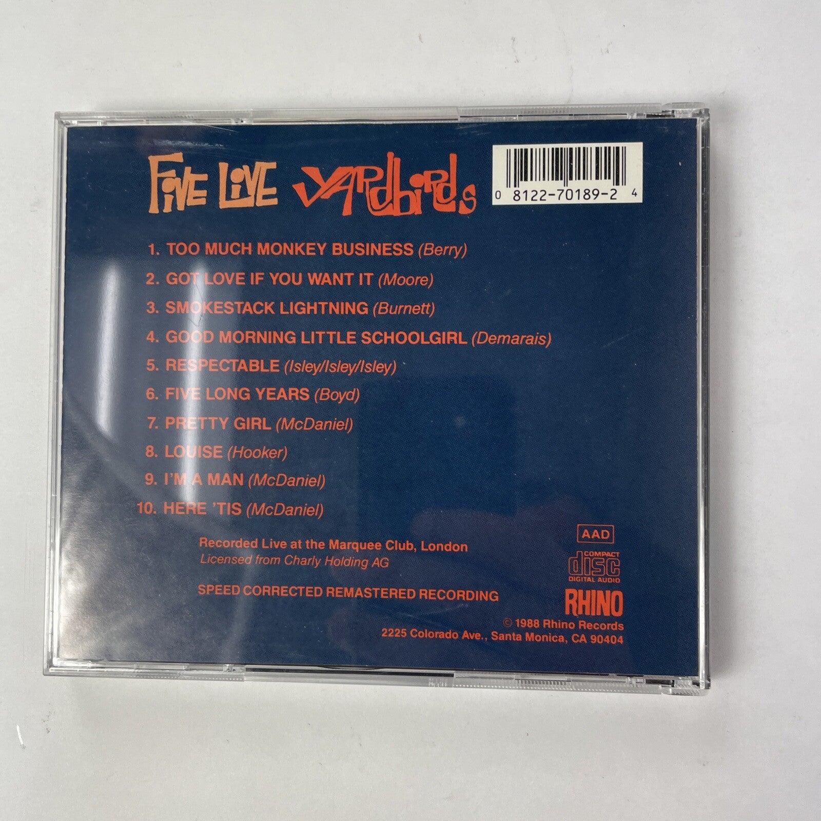 The Yardbirds - Five Live Yardbirds CD (2005)  #20 