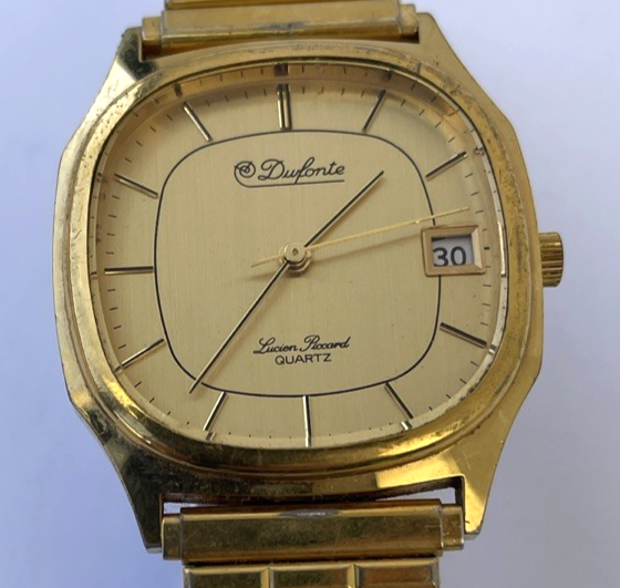 Vintage Dufonte Ladies Gold Tone Watch Lucien Piccard Quartz