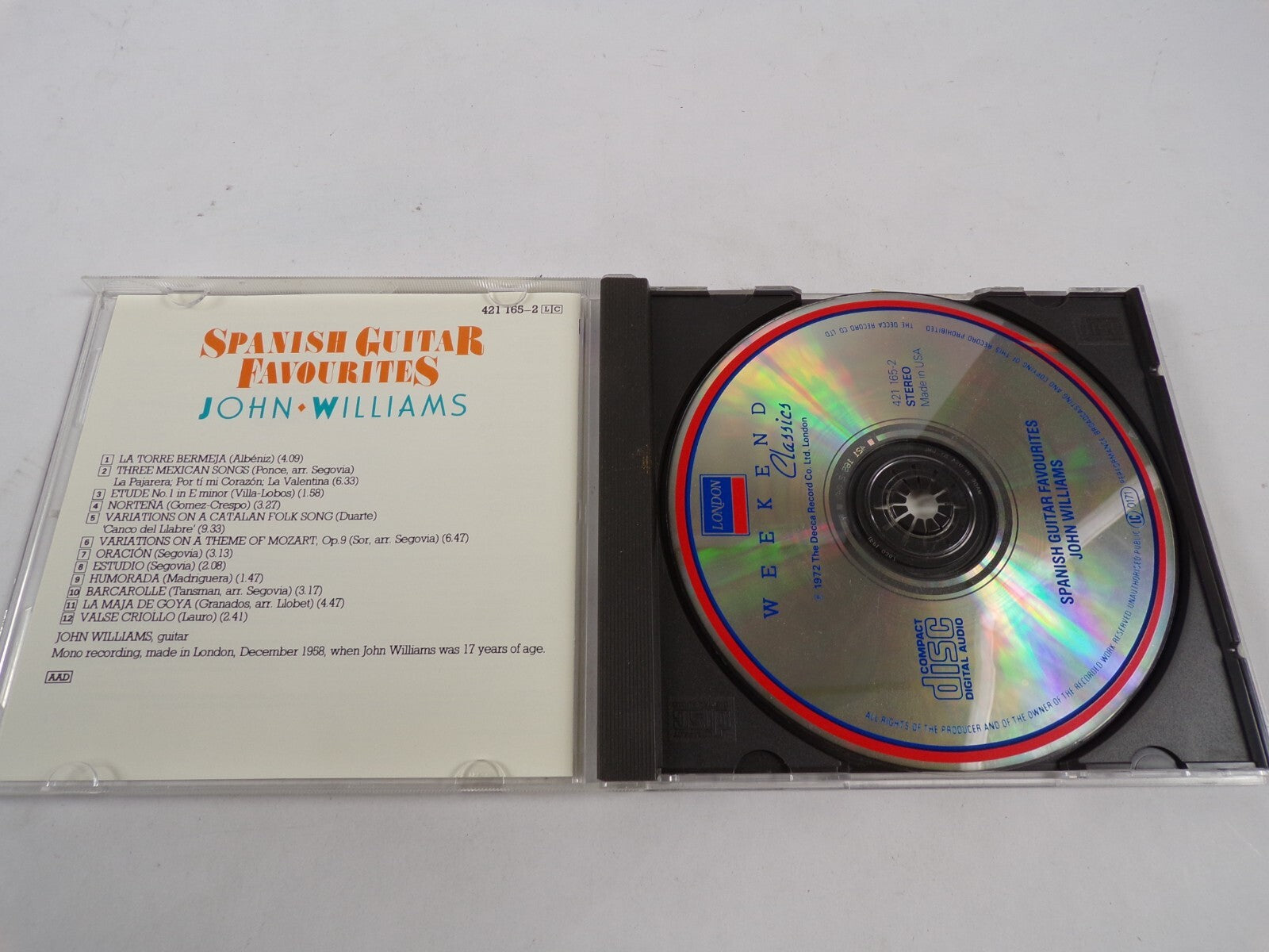 Spanish Guitar Favourites John Williams London CD#44