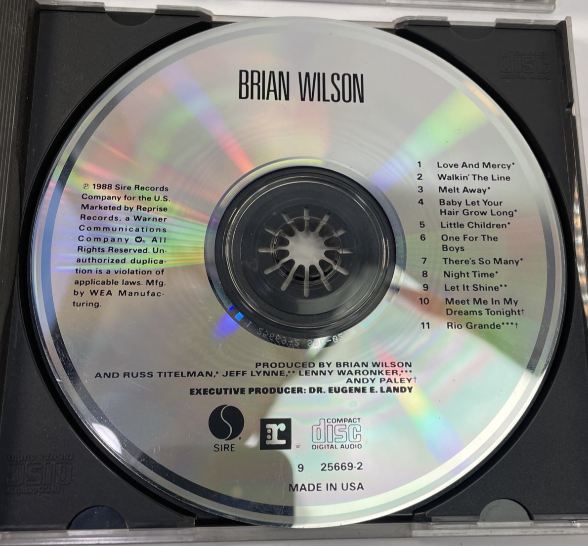 Brian Wilson Self Titled (Digital Audio CD, 1988) + " Night Time " Single CD