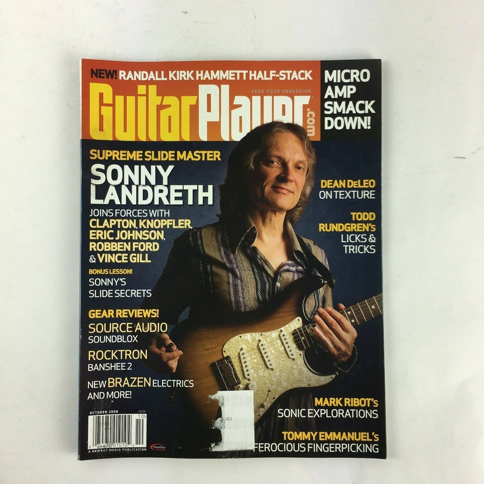 October 2008 Guitar Player Magazine Sonny Landreth Dean Deleo Eric Johnson Tommy