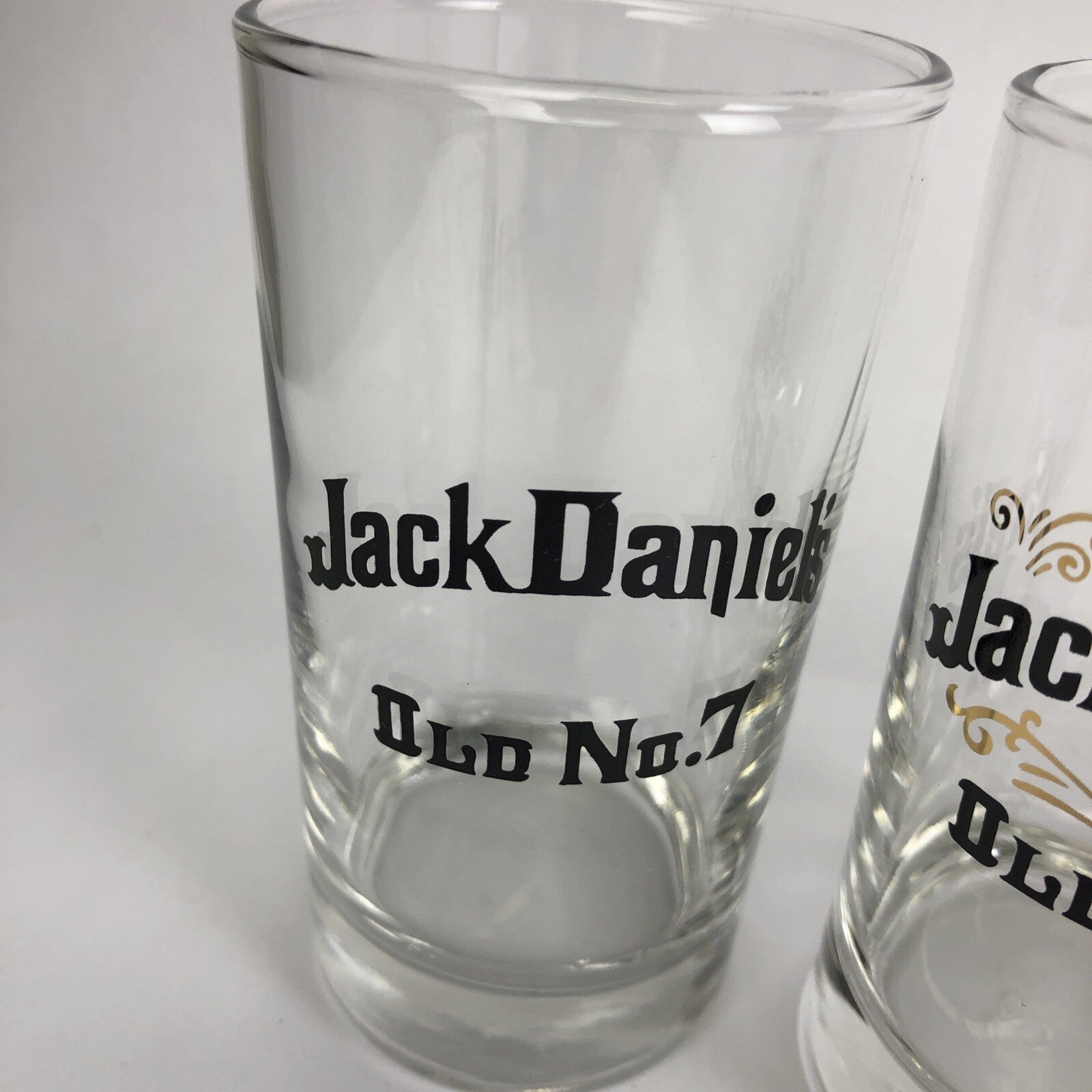 Jack Daniels Old No. 7 Gold Leaf Whiskey Rocks Drink Glasses Set of 4 Clear 8oz