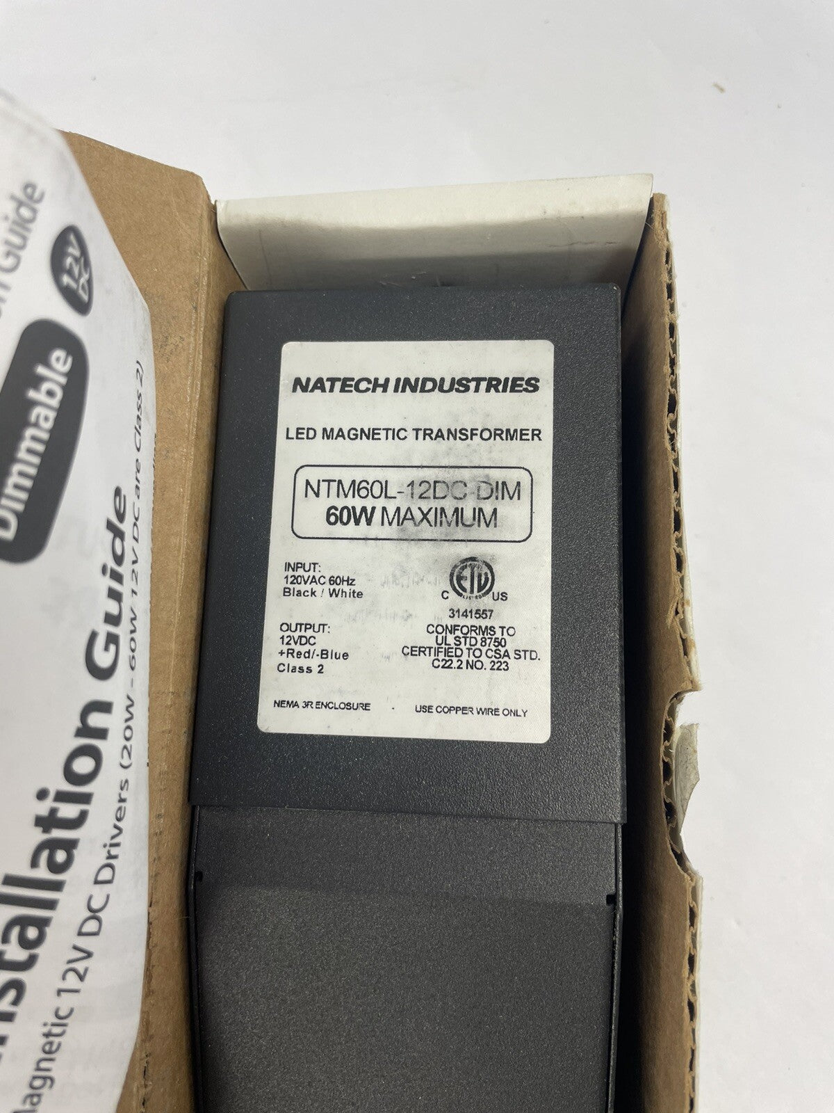 Natech Industries Converter NTLM60L-12DC 12V  Dimmable Transformers LED Driver