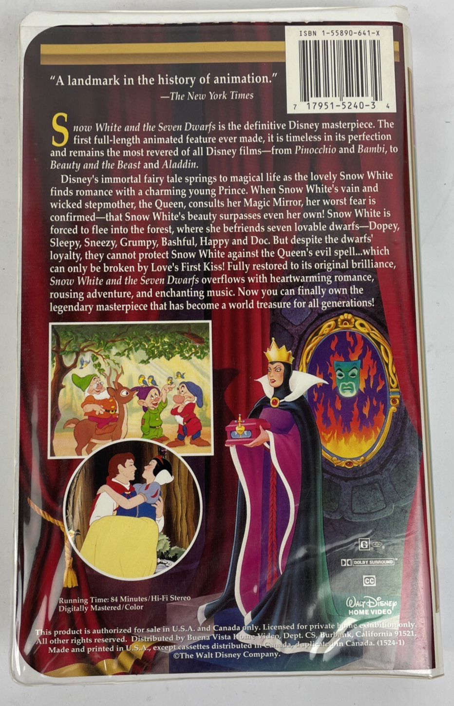 Disney VHS Lot Of 4 x VHS  Vintage Peter Pan Cinderella Snow White Alice Wonder