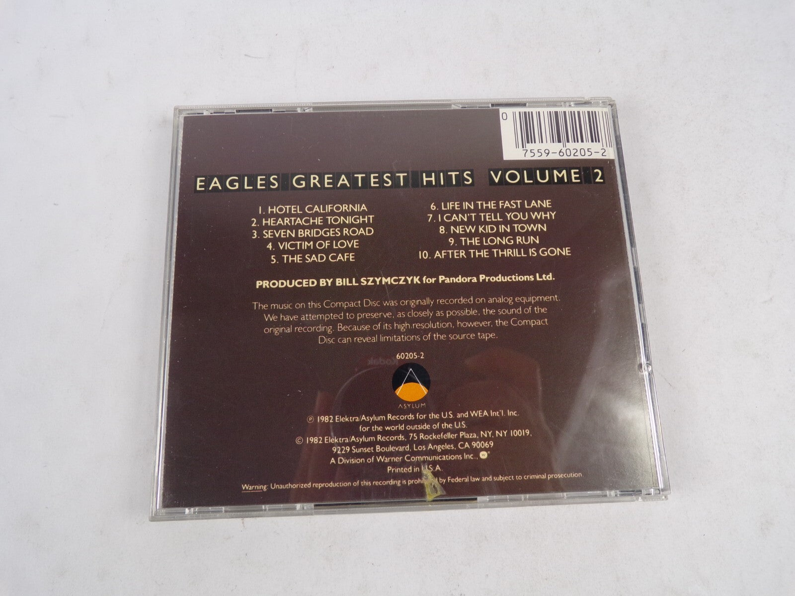 Eagles Greatest Hits Volume 2 Hotel California Heartache Tonight The Sad CD#54