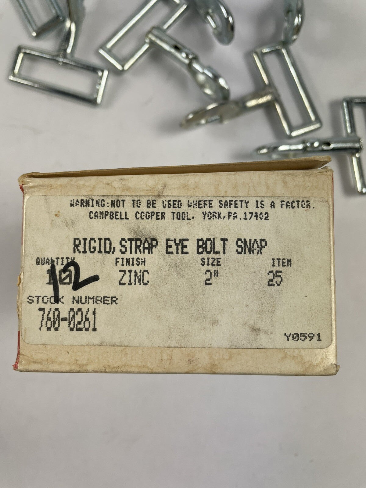 Campbell Rigid Strap Eye Bolt Snap 760261 size 2"  (Pack of 12)