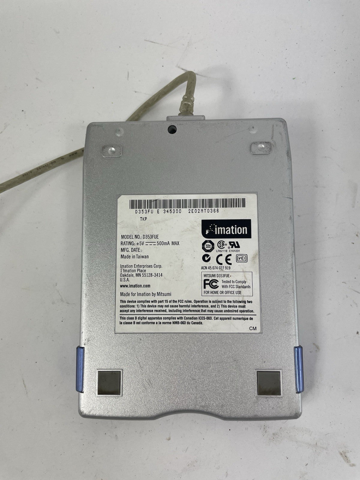 Imation D353FUE Floppy Disk Drive USB External - SILVER
