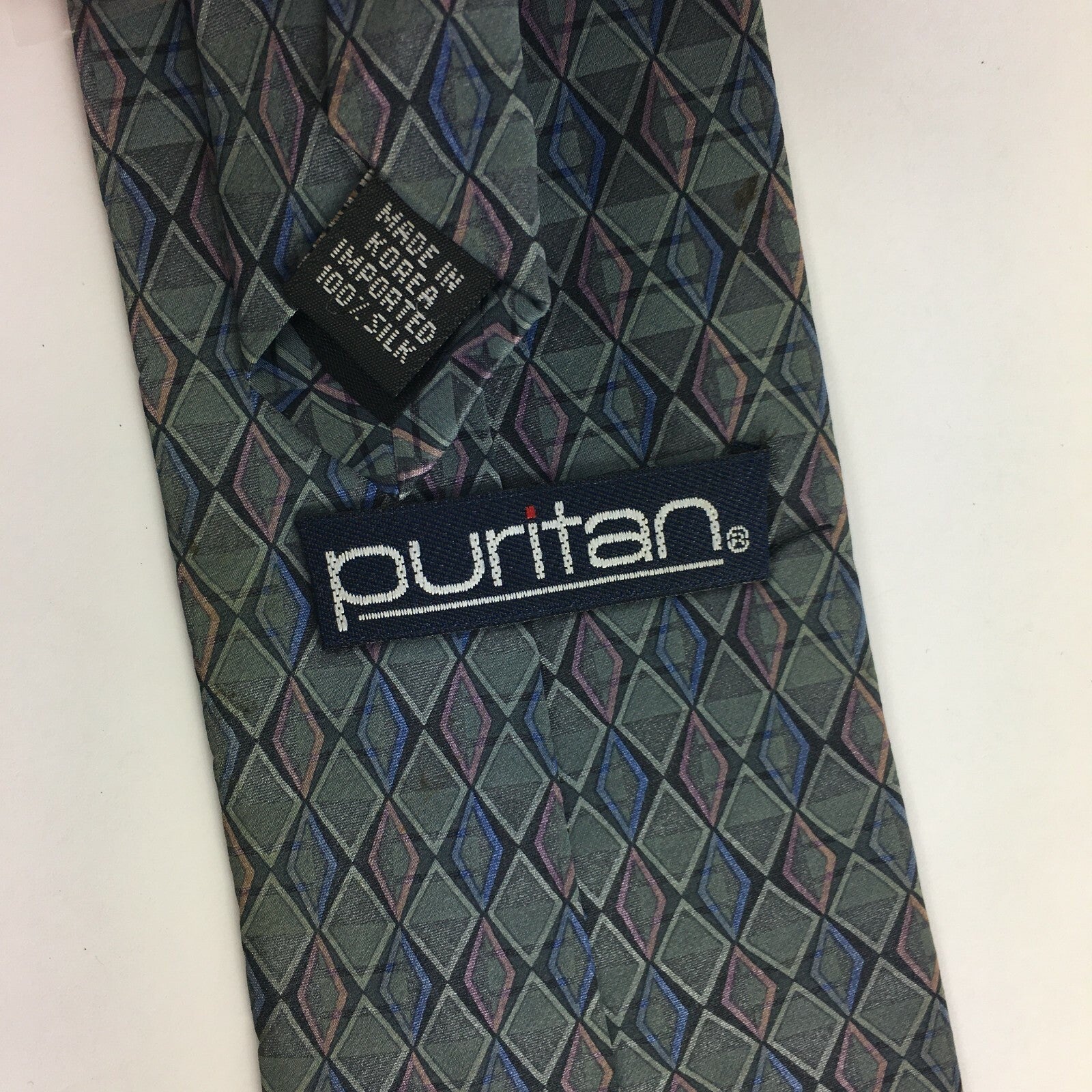 Genuine Puritan 100% Silk Handmade Stylish Formal/Casual Tie Multi Coloured