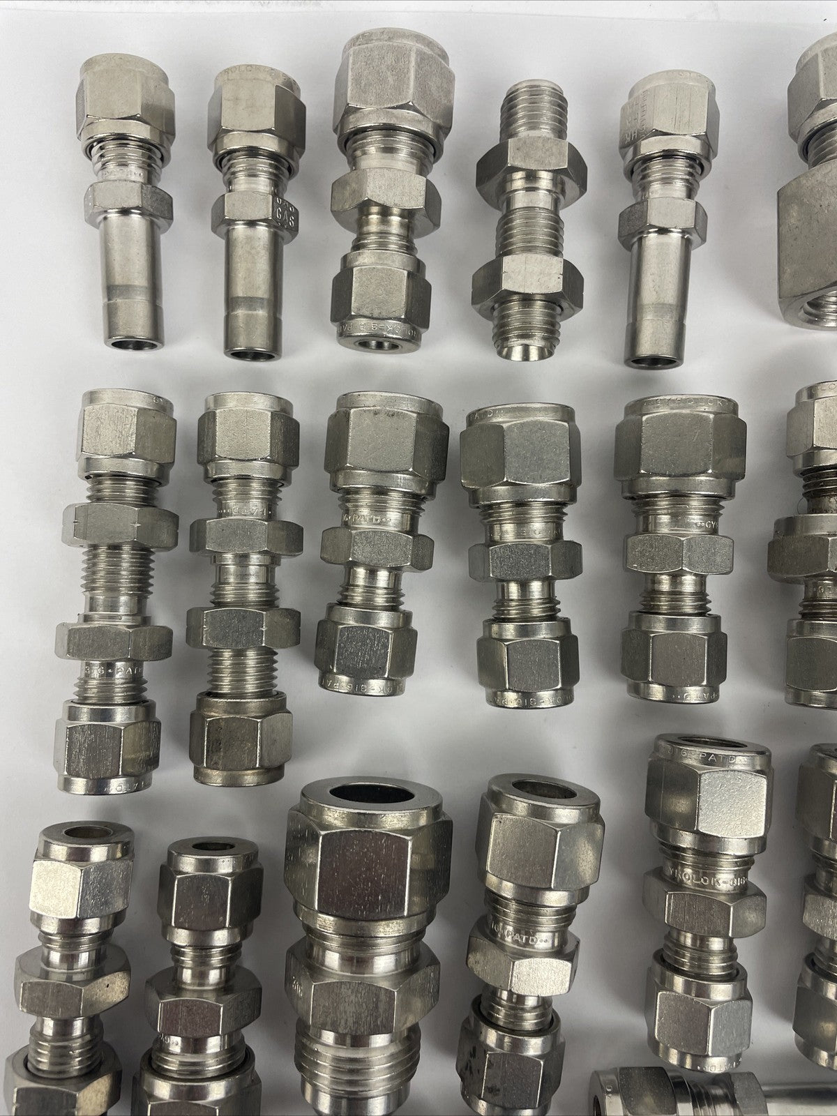 Large Lot Of SWAGELOK CAJON GYROLOK SS Stainless Hydraulic Fittings Asst. Sizes