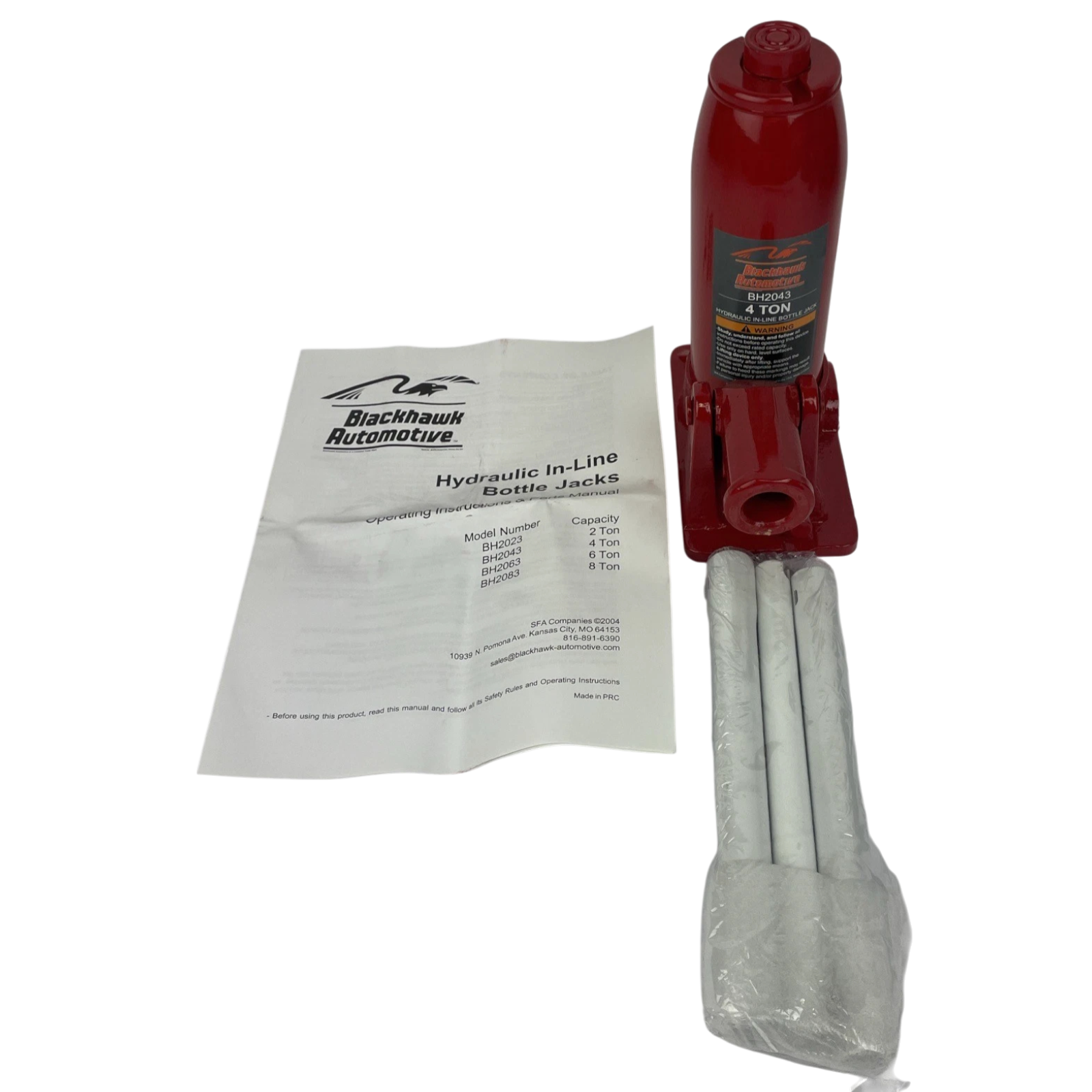 BLACKHAWK BH204 Hydraulic Bottle Jack Automotive Car Repair Shop Lift Tool 4 Ton