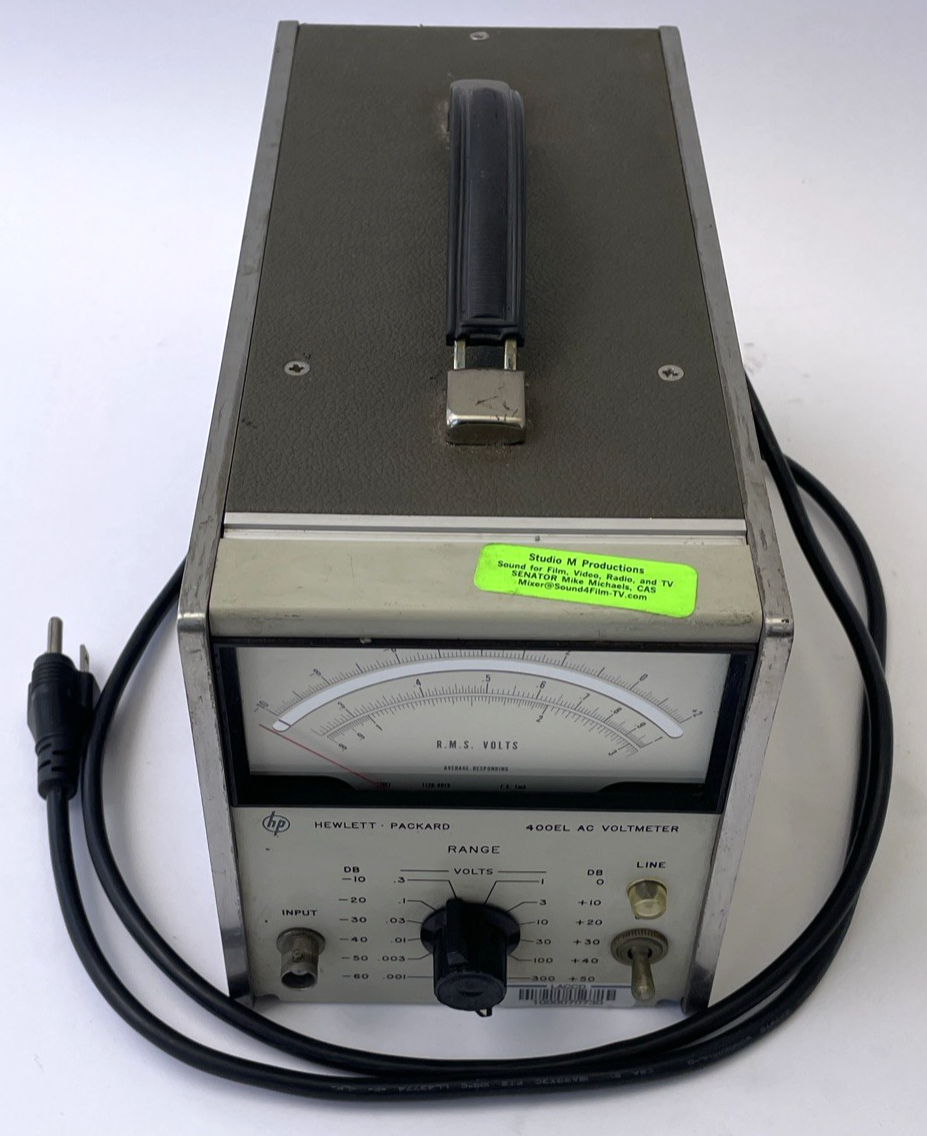 Hewlett Packard HP 400EL AC rms Voltmeter Tested and Working Correctly -USA MADE