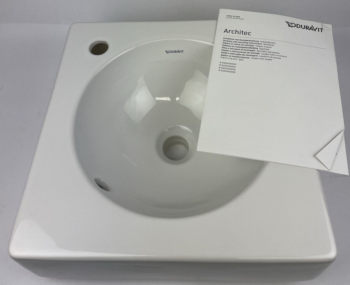 0320420009 Duravit Architec Ceramic Vessel Bathroom Sink Single Faucet Hole P18