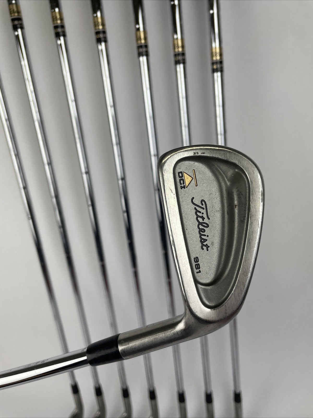 Titleist DCI 981 iron set 3 through pitching wedge Tri-Spec regular flex shafts original grips right hand golf clubs