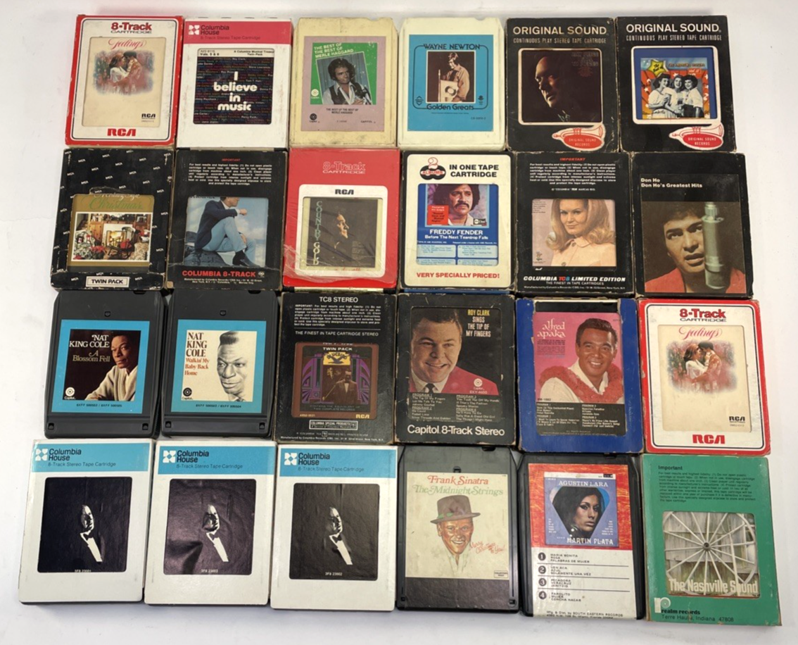 8 Track Audio Music Tapes Lot Of 24 Crazy Assortment of Genres Frank Sinatra