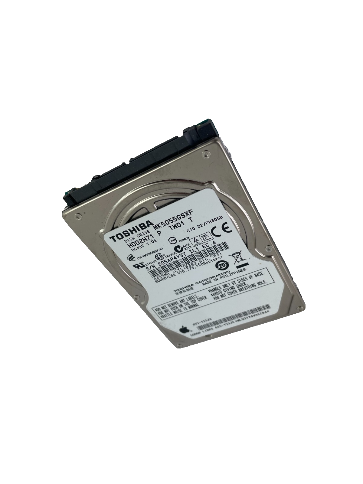 Toshiba Disc Drive Model MK5055GSXF HDD2H71 Internal Hard Drive Cache 8 MB