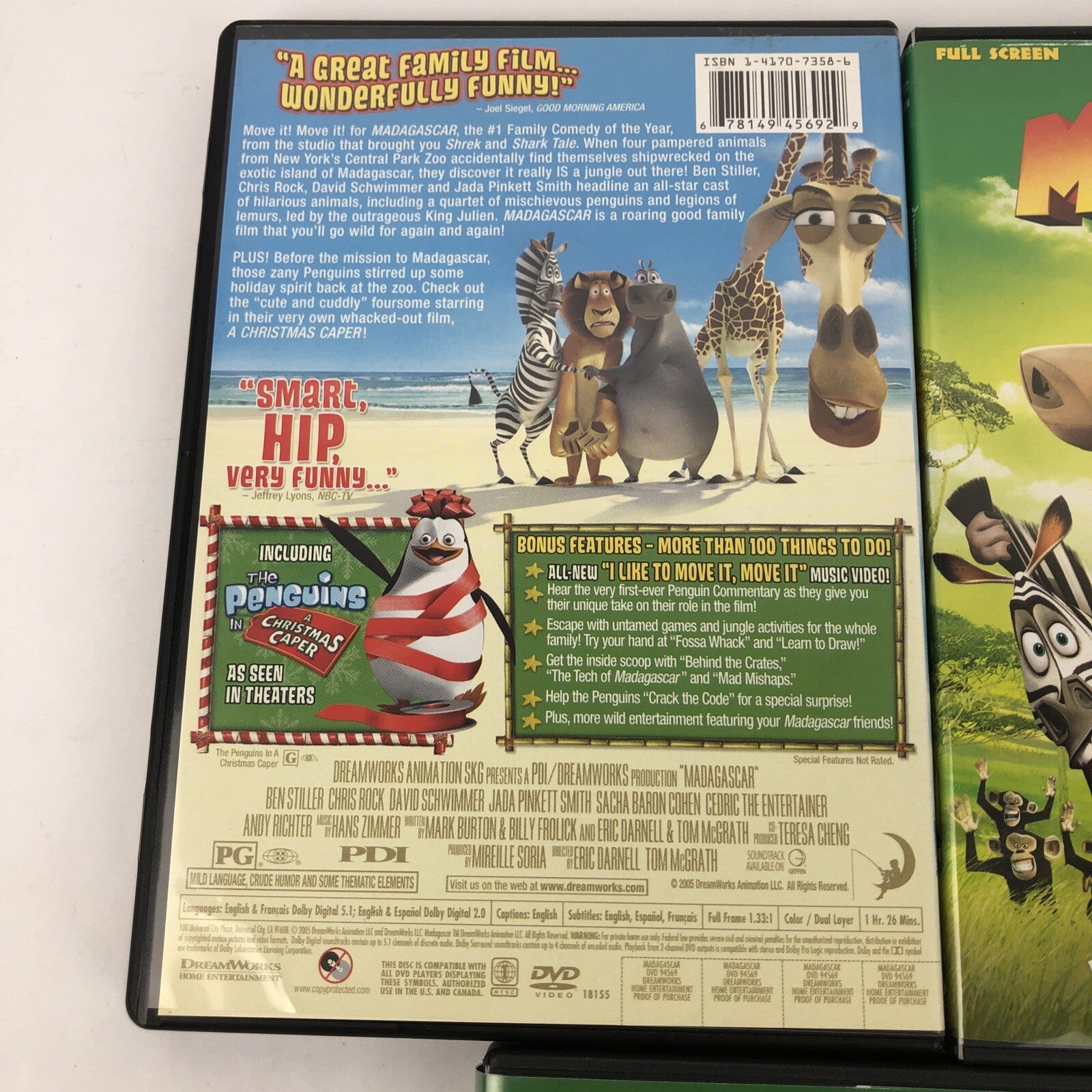 3 MADAGASCAR DVD Lot: 1; ESCAPE 2 AFRICA; The Penguins of Madagascar -Mint Discs