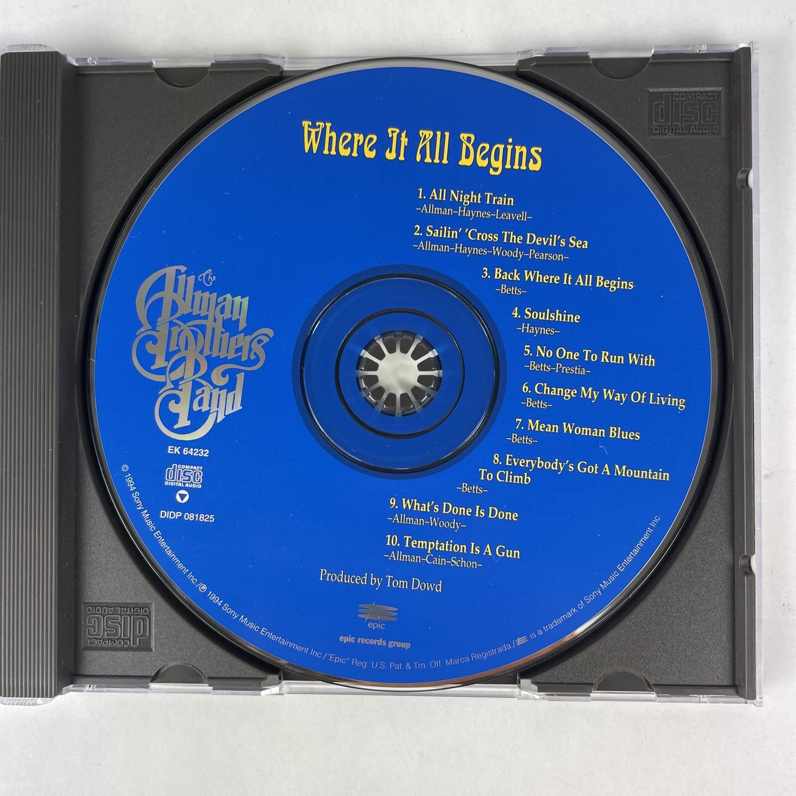 The Allman Brothers Band -Where It All Begins CD (1994)   #28 