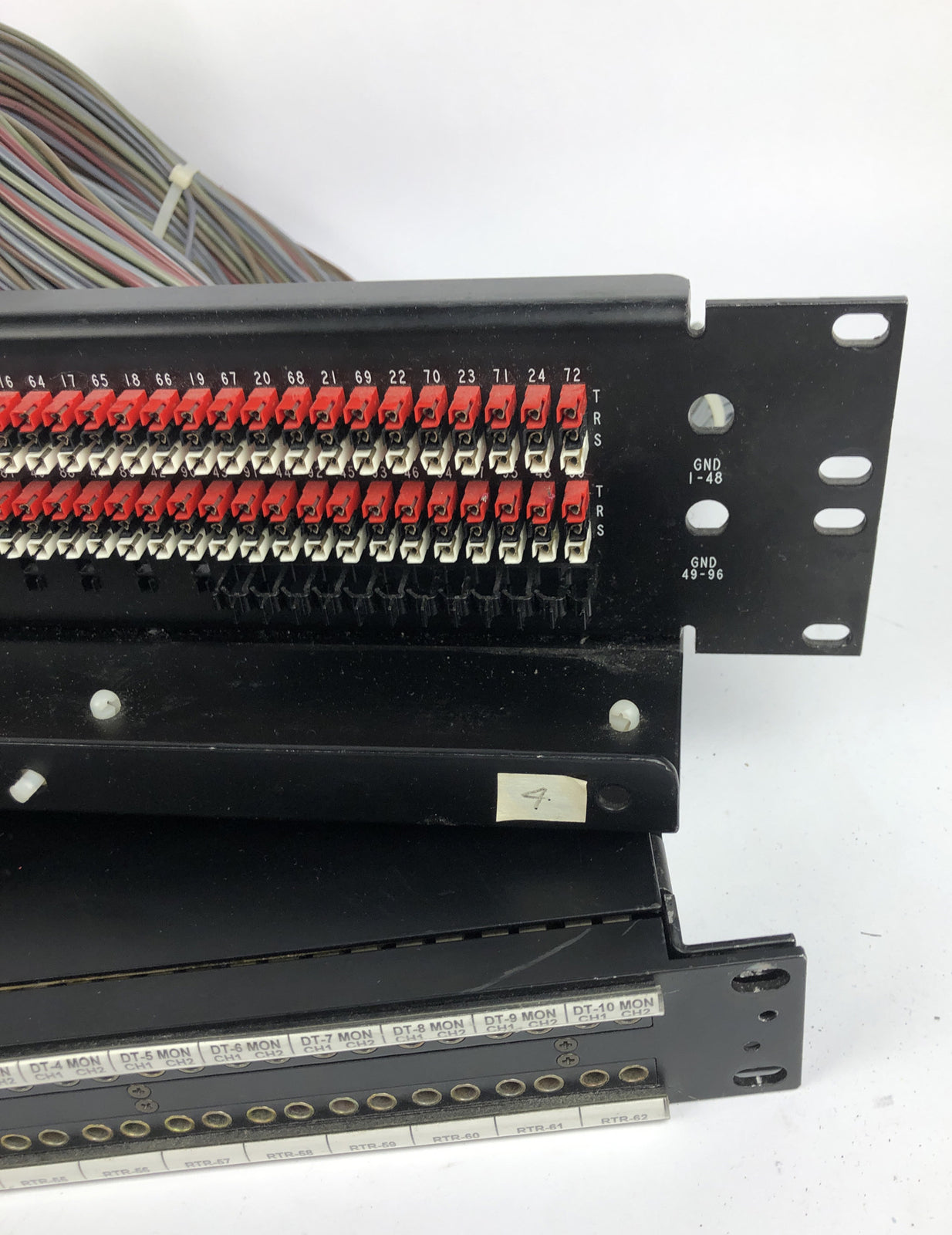 ADC 96 Bantam TT patchbay connected  to ADC UP-96NMKII  PPC RACKMOUNT PATCHBAY 1