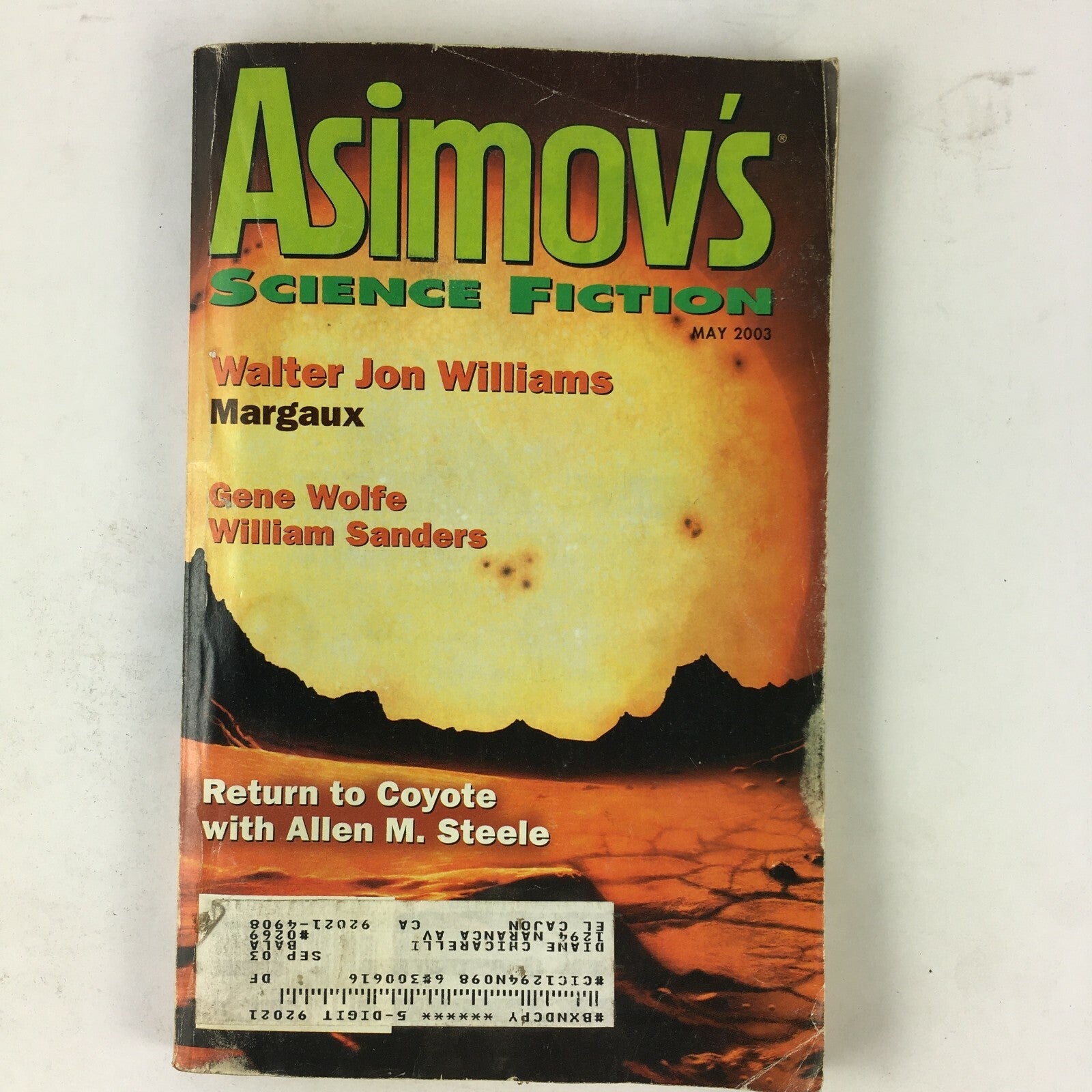 May 2003 Isaac Asimov's Science Fiction Magazine Walter Jon Williams Margaux