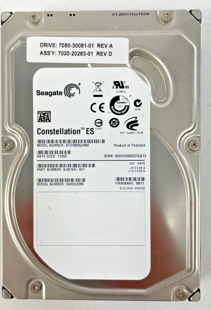 Seagate ST31000524NS 7200 RPM SATA 1 TB Internal Hard Drive Cache 32MB