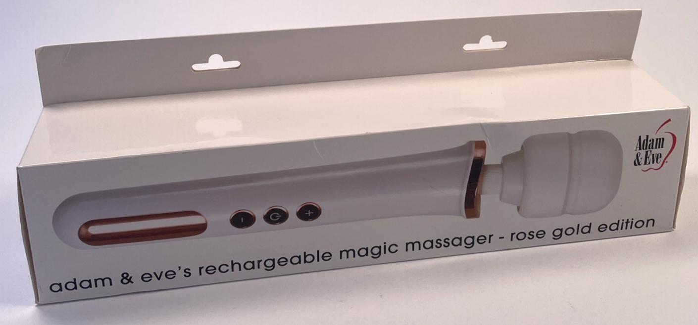 Adam & Eve Rechargeable Magic Massager Wand Intense Dual Speed Gold  13" Length