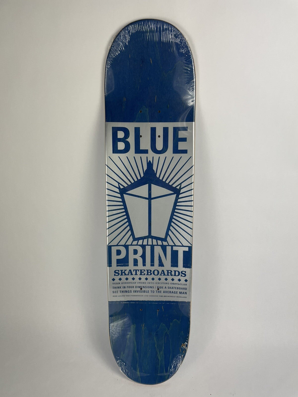 Blueprint Courage Bright Blue rare 8-inch hard rock maple skateboard deck.