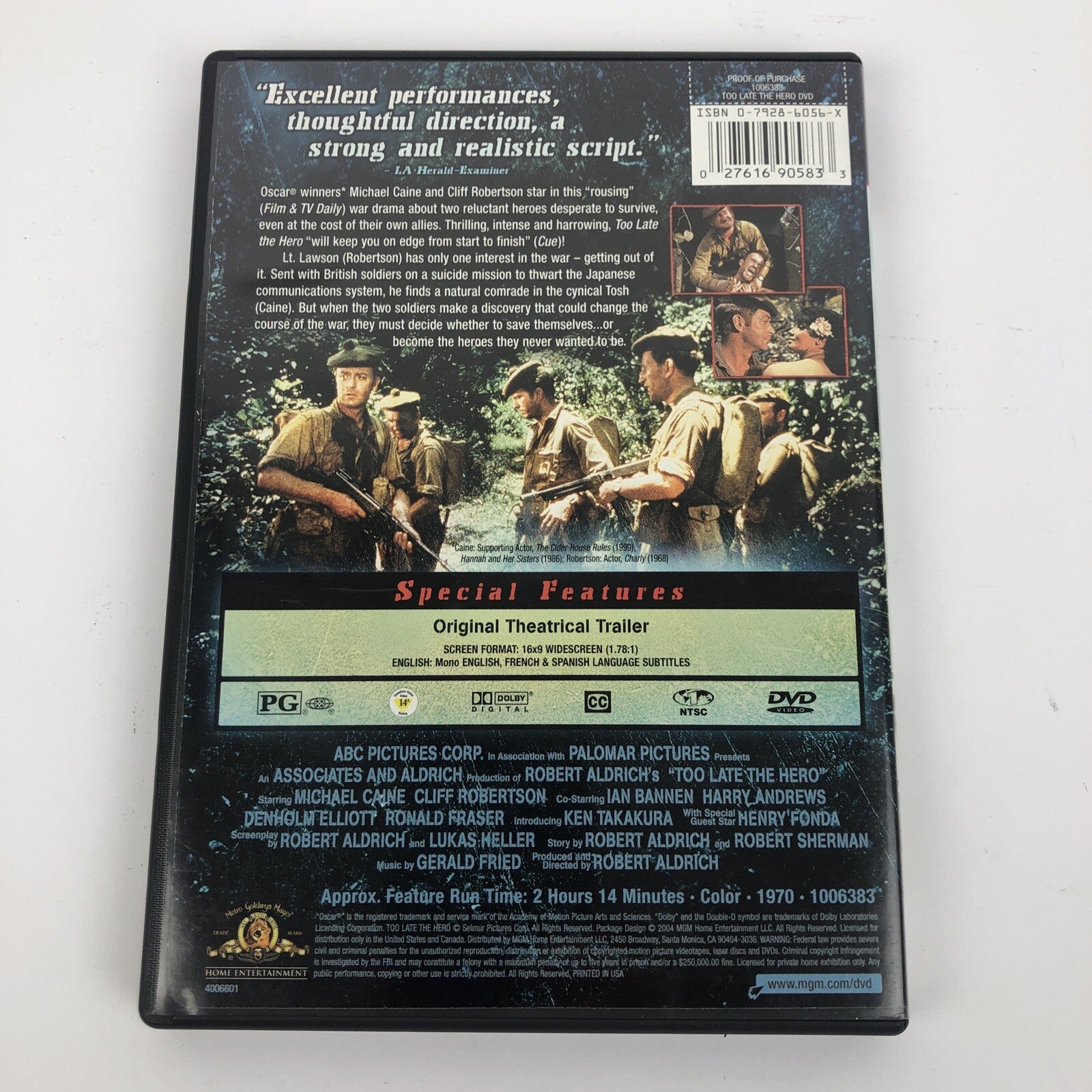 Too Late the Hero (DVD, 1970) NEW  Michael Caine  Cliff Robertson - MINT DISC
