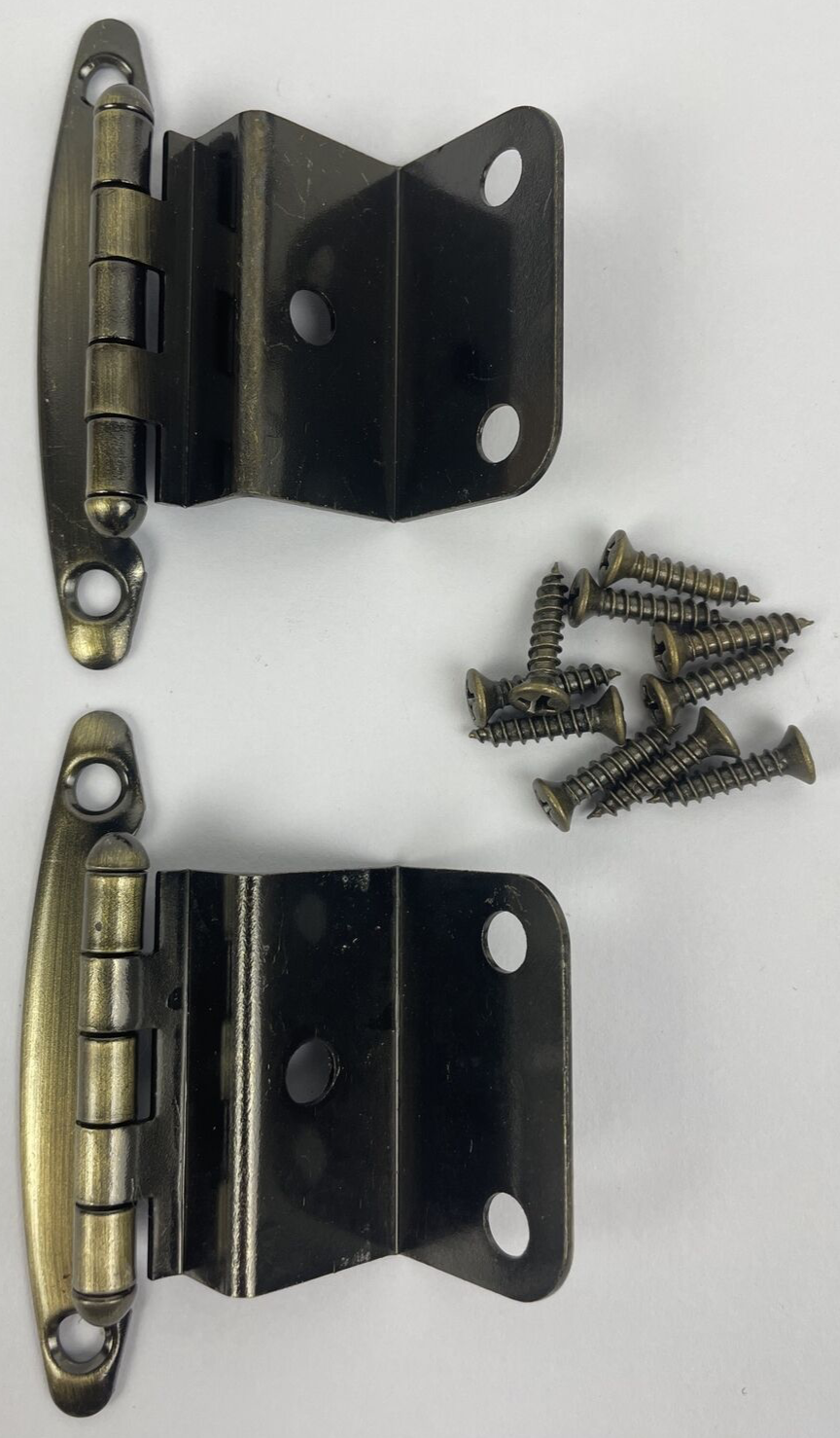 2 x JB Jaybee MFG Corp. 3/4" Semi Concealed Inset Hinge Satin Antique Brass USA