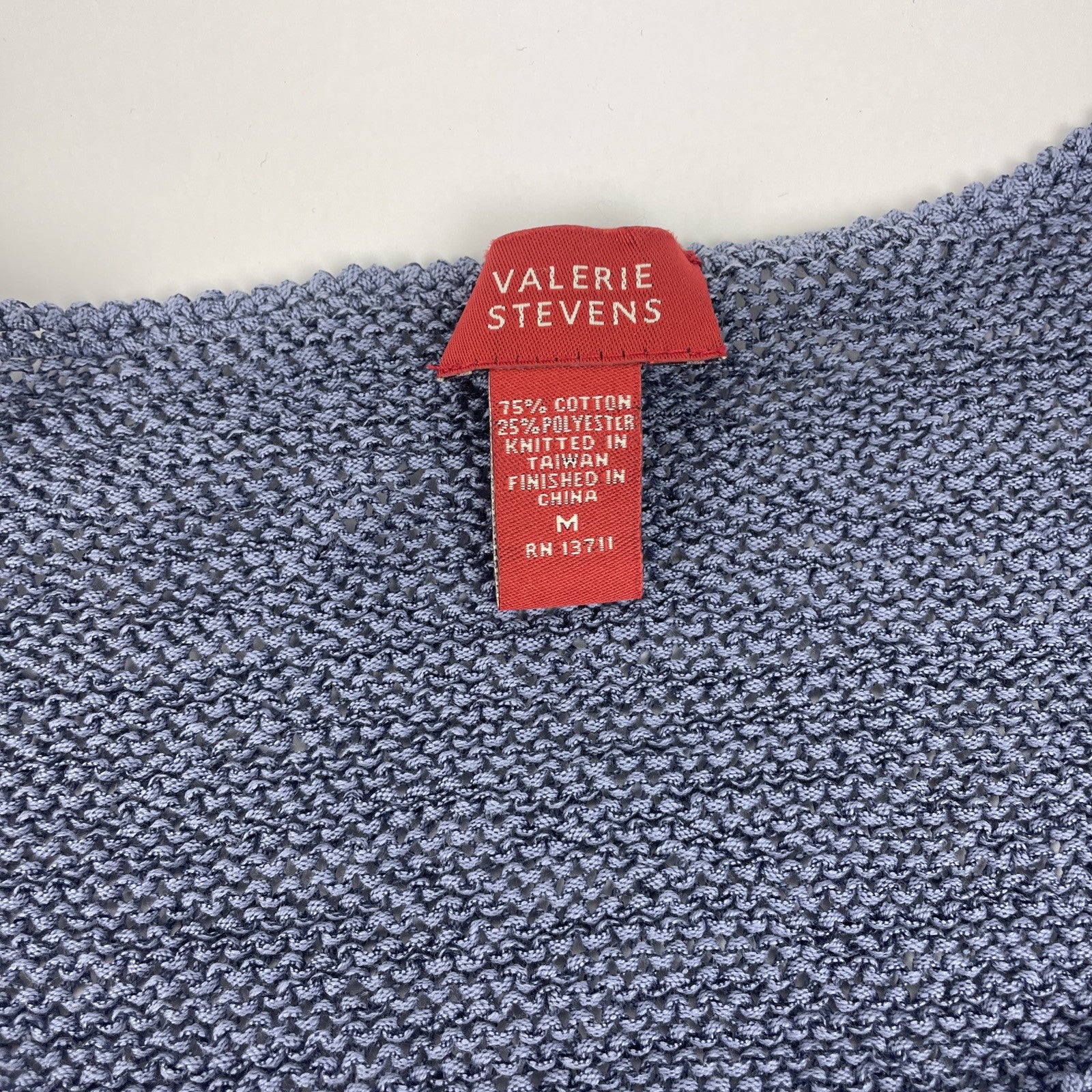 Valerie Stevens Medium M Loose Knit Sleeveless Sweater Tank Top Blue NWT
