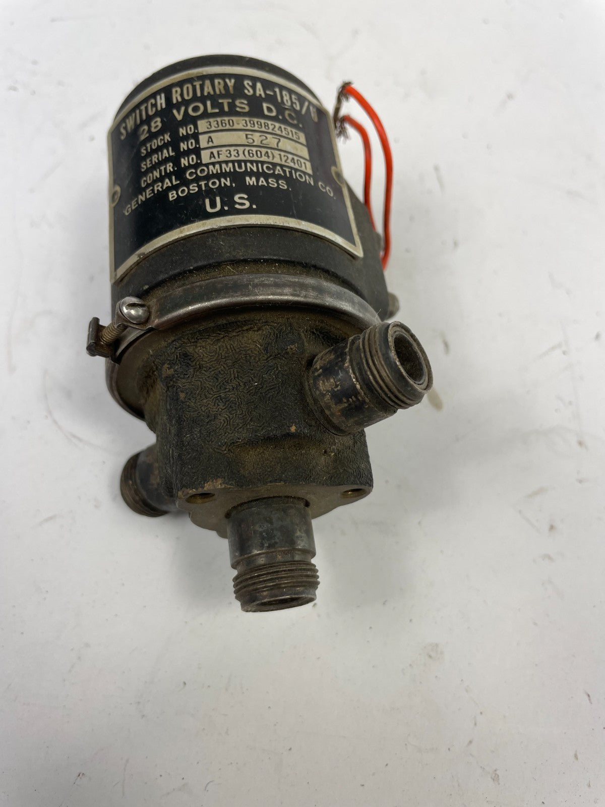 General Communication Co. SA-185/U rotary switch  28 volts D.C.