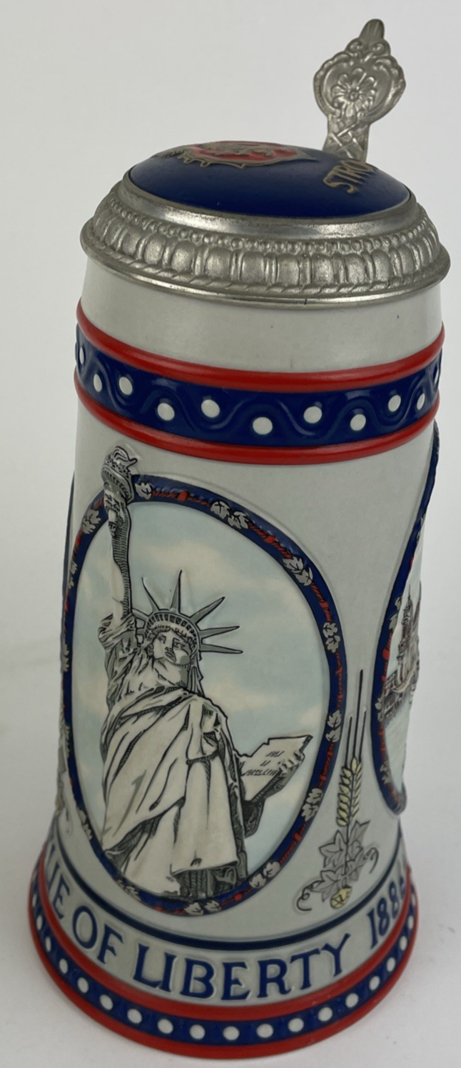 2 Stroh's Brewery Company Stein Beer Mug Heritage Series Statue Of Liberty 1986