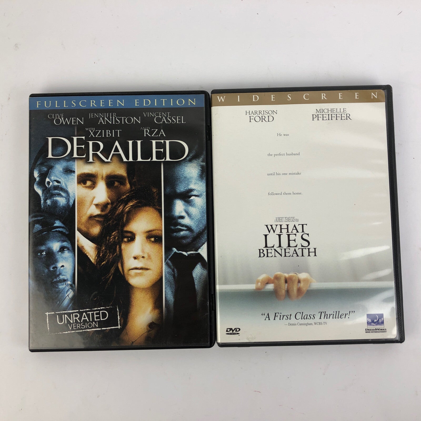 Derailed (DVD) Jennifer Aniston RZA XZIBIT + What Lies Beneath Pfeiffer Ford Lot
