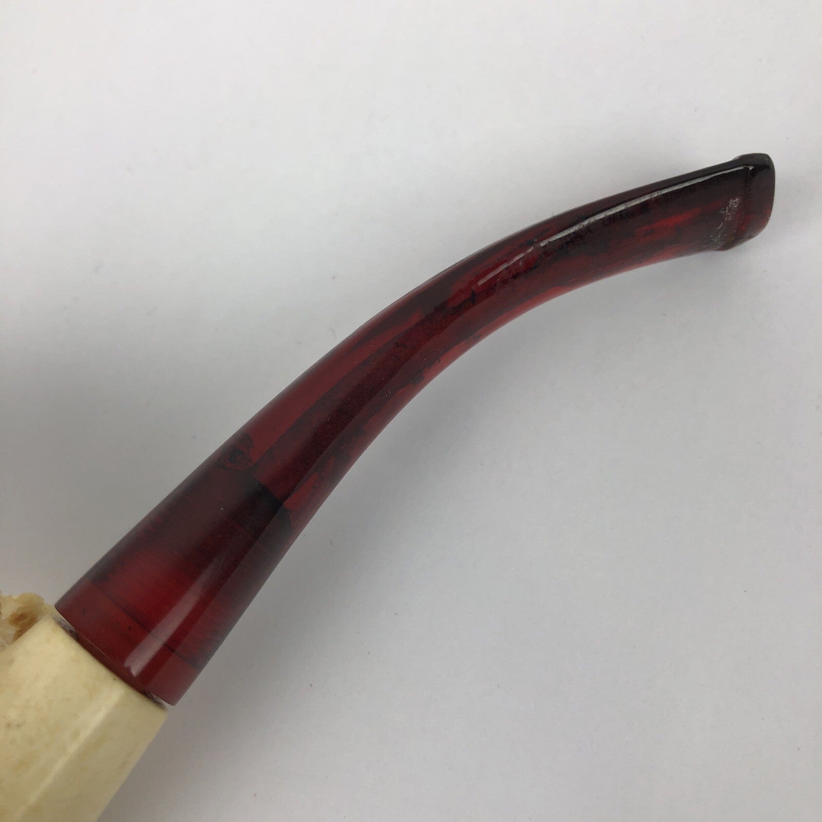 Vintage Meerschaum Hand Carved Sultan Head Turkish Smoking Pipe in Box Light Use