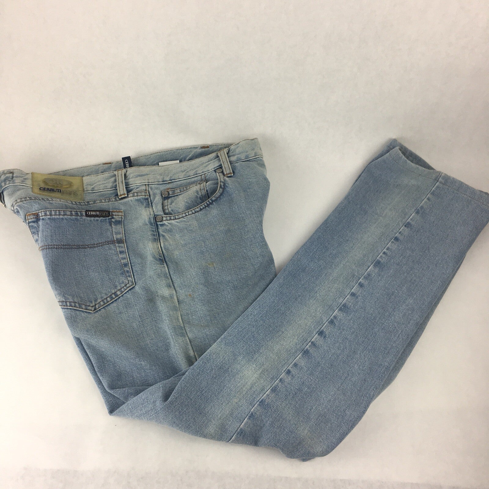 CERRUTI  Blue Cotton Denim Mens Jeans Straight W32 L32 Very Good  
