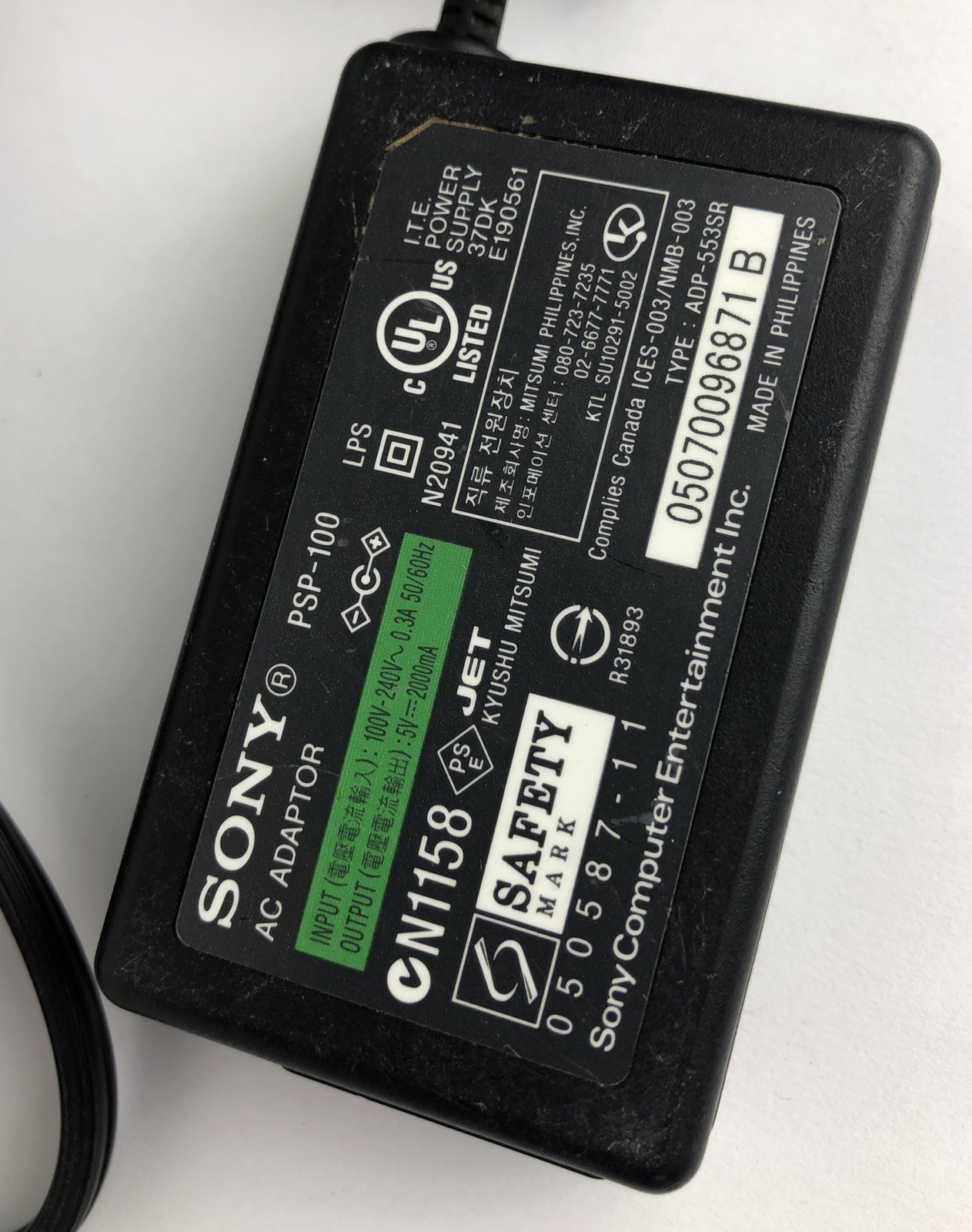 Genuine Sony PSP-100 Charger 5V 2000mA AC Adapter For Sony PSP 1001 2001 3001 A4