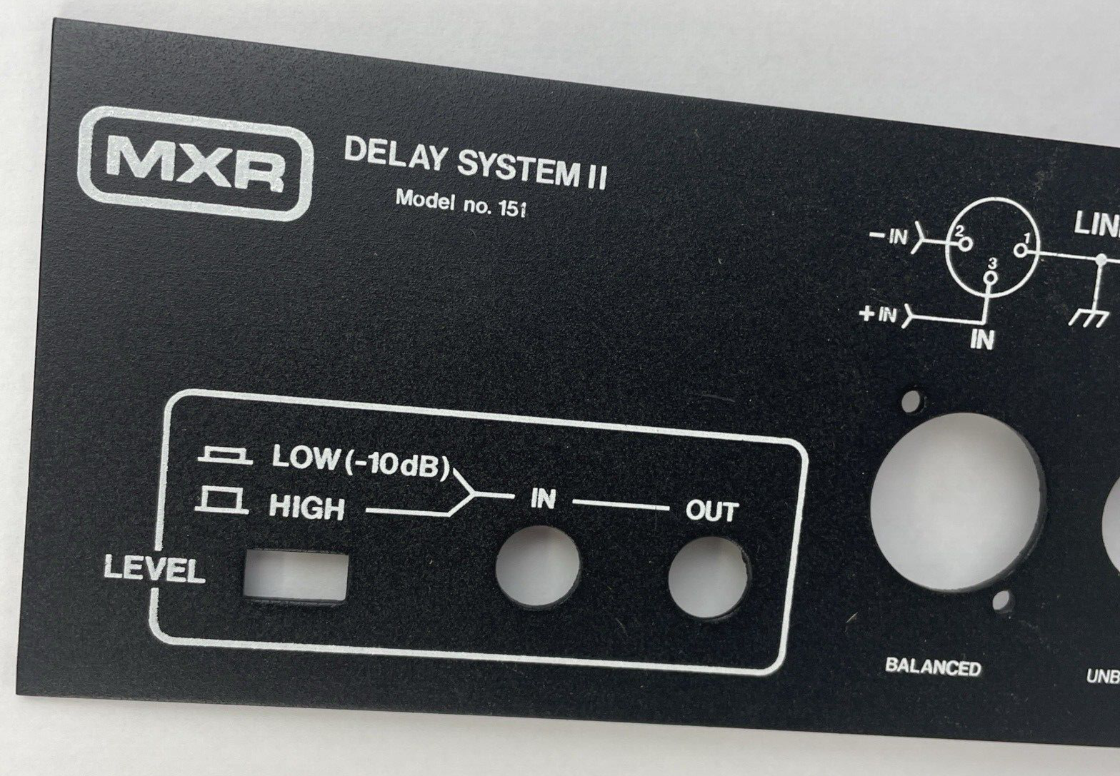 MXR Innovations Delay System II Model 151 Rear faceplate 1980’s Black NOS