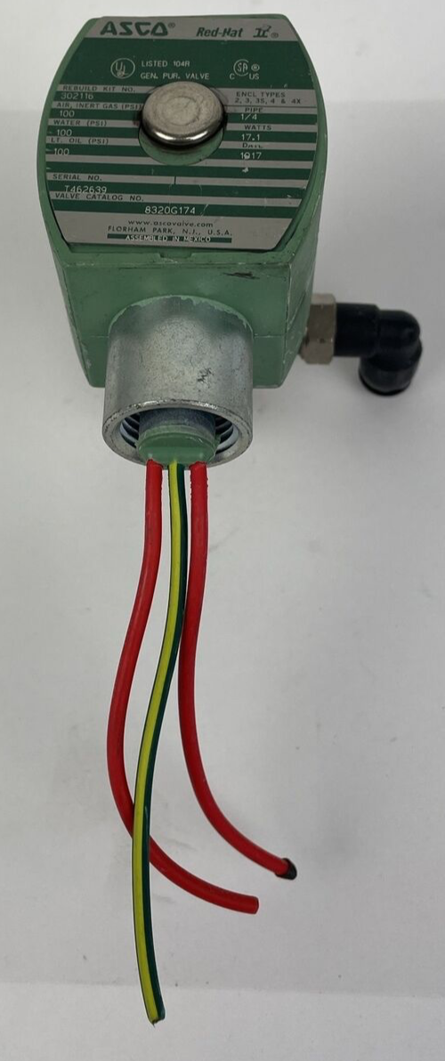 ASCO Red-Hat II Solenoid Valve 8320G174 OEM 100 PSI - Oil Water Air 17.1 Watts