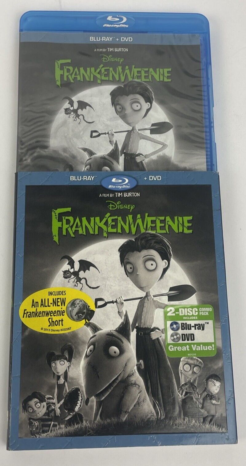 Disney Frankenweenie By Tim Burton Blu-ray DVD Combo + New Short Film - VGC