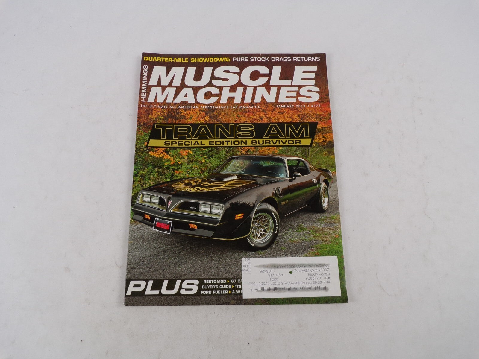 January 2018 Muscle Machines Magazine Trans AM Special Edition Survivor Pure Sto