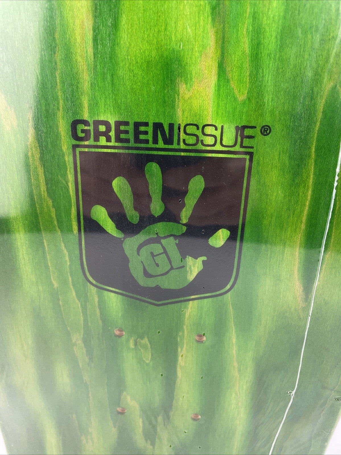 GREEN ISSUE Skateboards Black Fist Militant Products Skateboard Deck 7.75" Rare