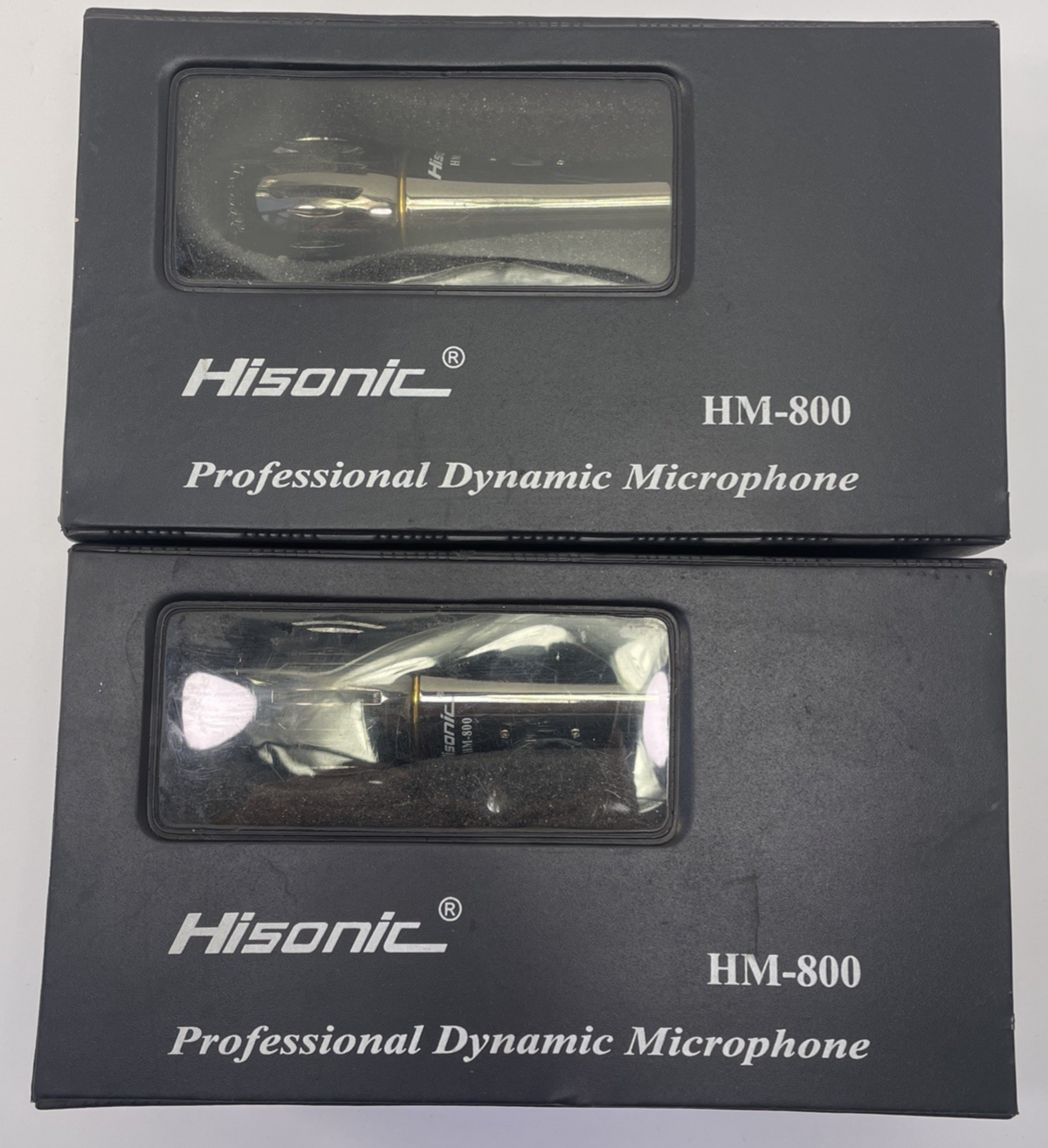 Hisonic HM-800 Microphone Dynamic Microphone Lot of 2 with Protective Cases
