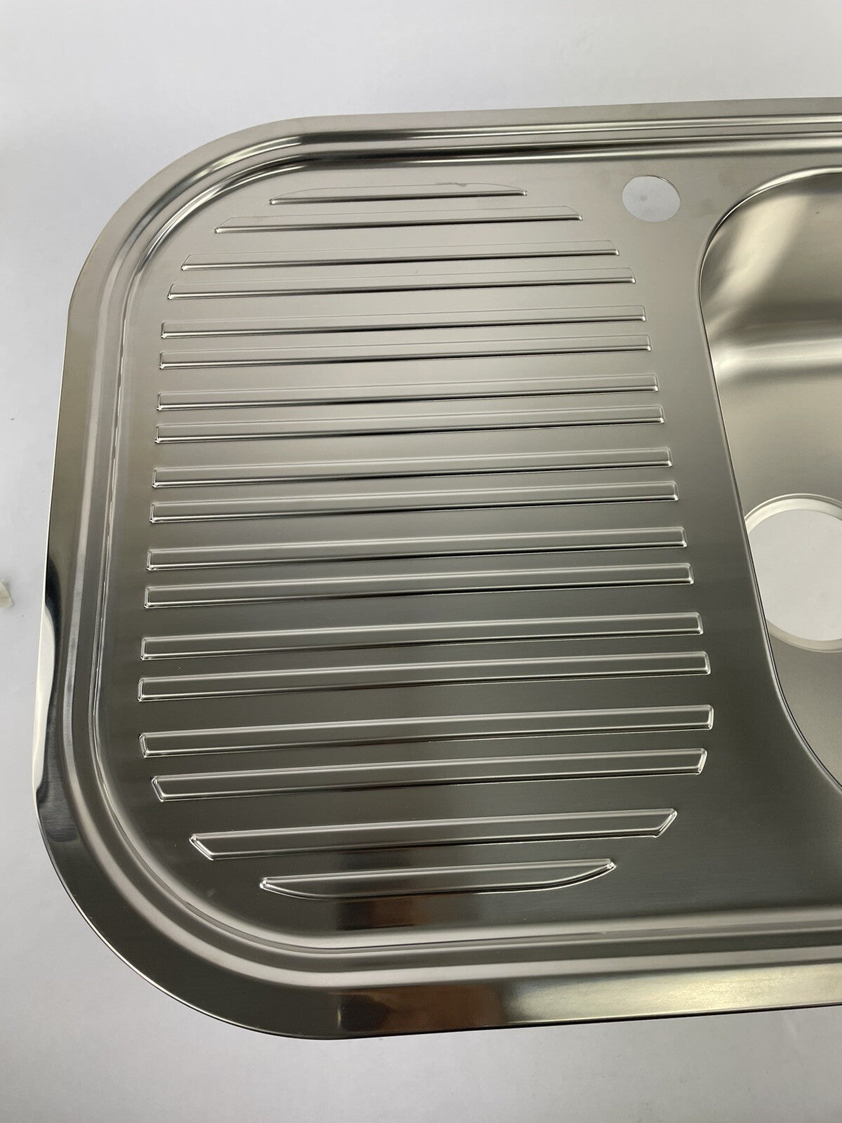 Foster brushed stainless steel kitchen sink with drainer 33.75 x 19.75 inch single bowl sink