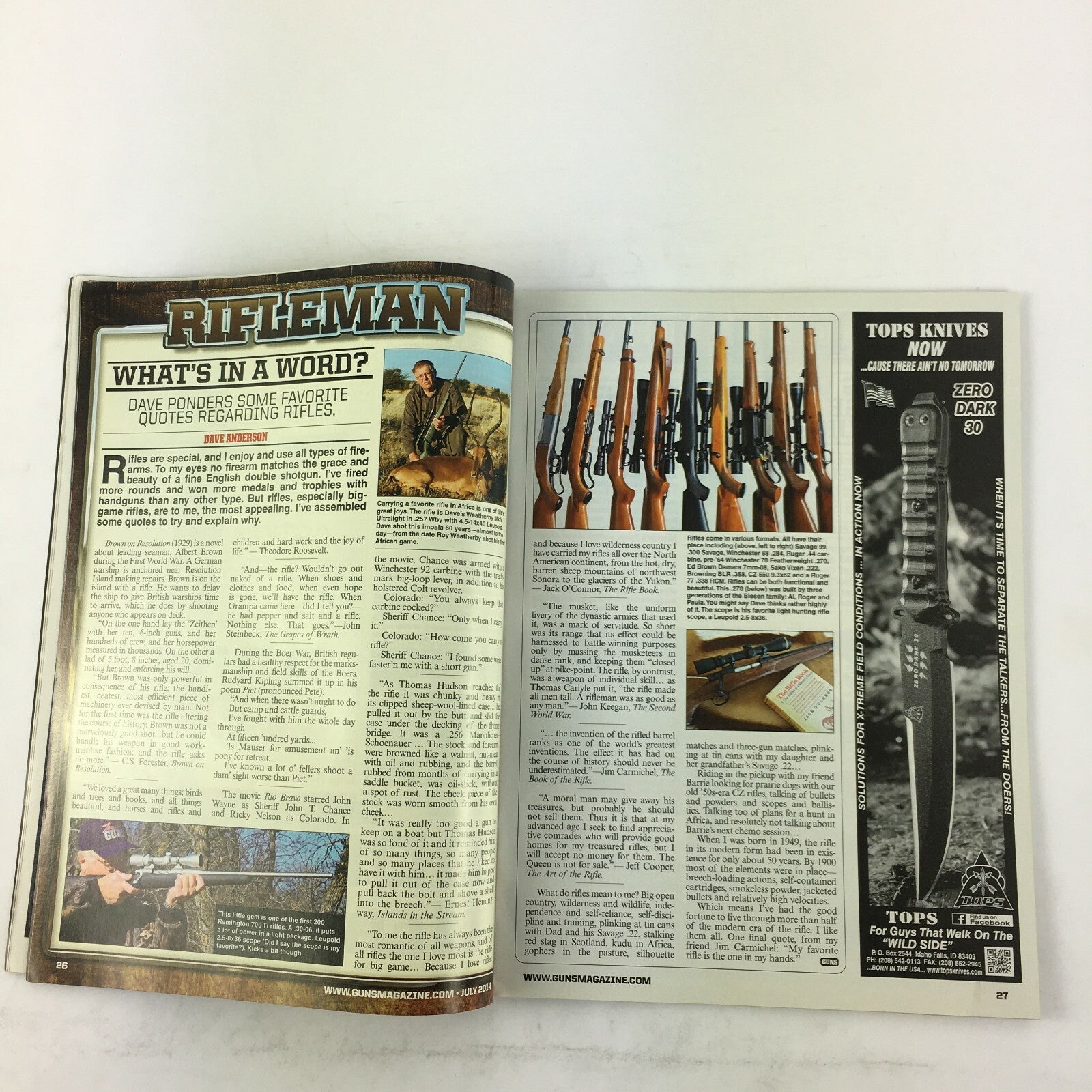 July 2014 Guns Magazine Mossberg 12-Gauge Taurus Tracker .44 MAG .22 HI-Power