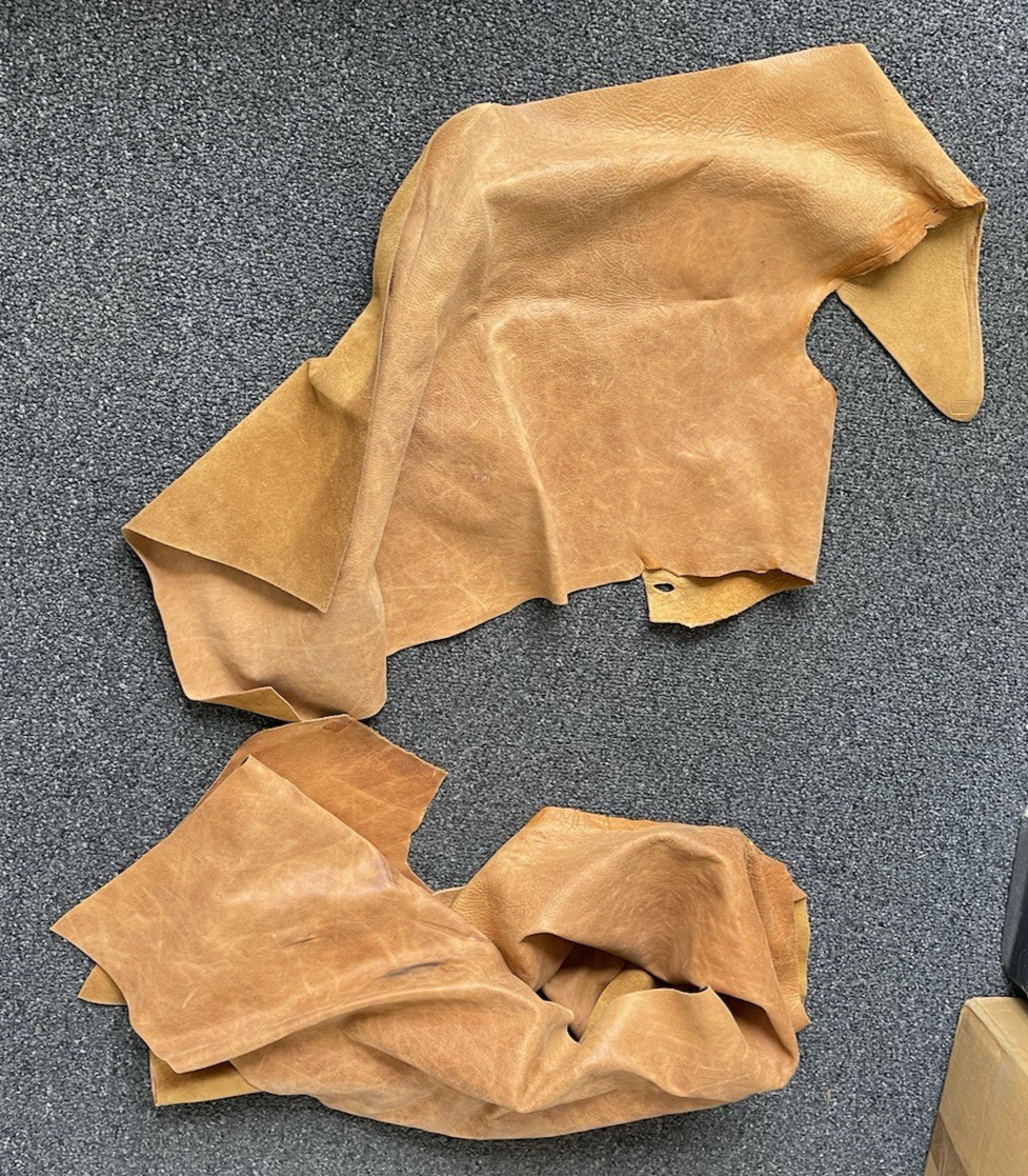 35 Lbs Lot Of Large Misc Leather  Suede Scraps / Crafting Upholstery Assorted