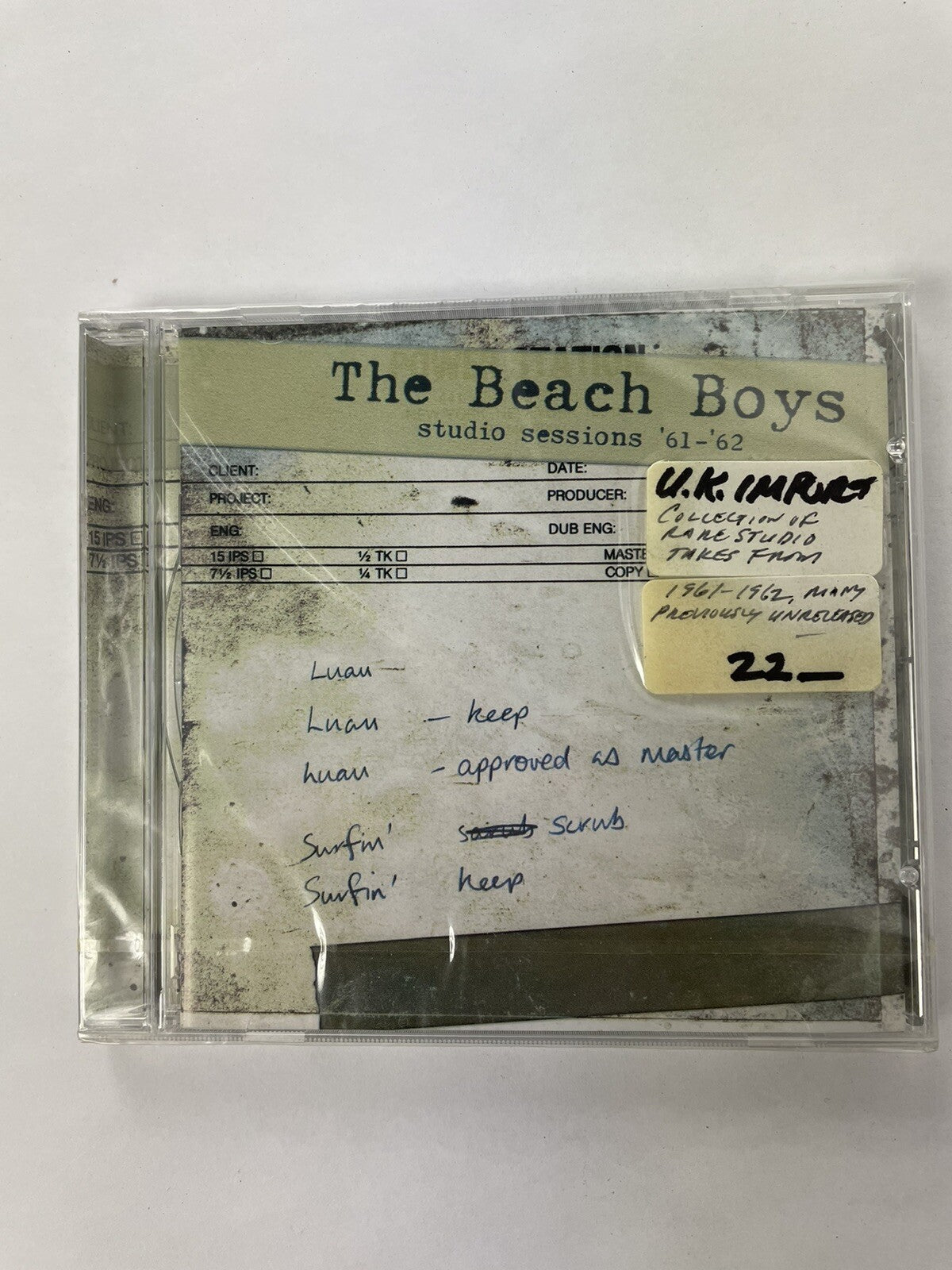 The Beach Boys - Studio Sessions '61-'62 CD Rare Uk Import   #8 