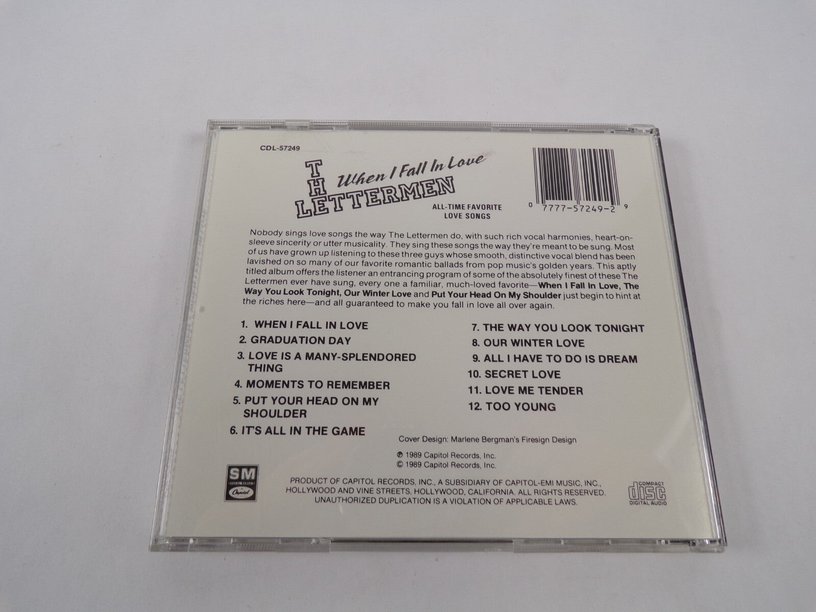 The Letterman When I Fall In Love All Time Favorite Love Songs Graduation CD#59