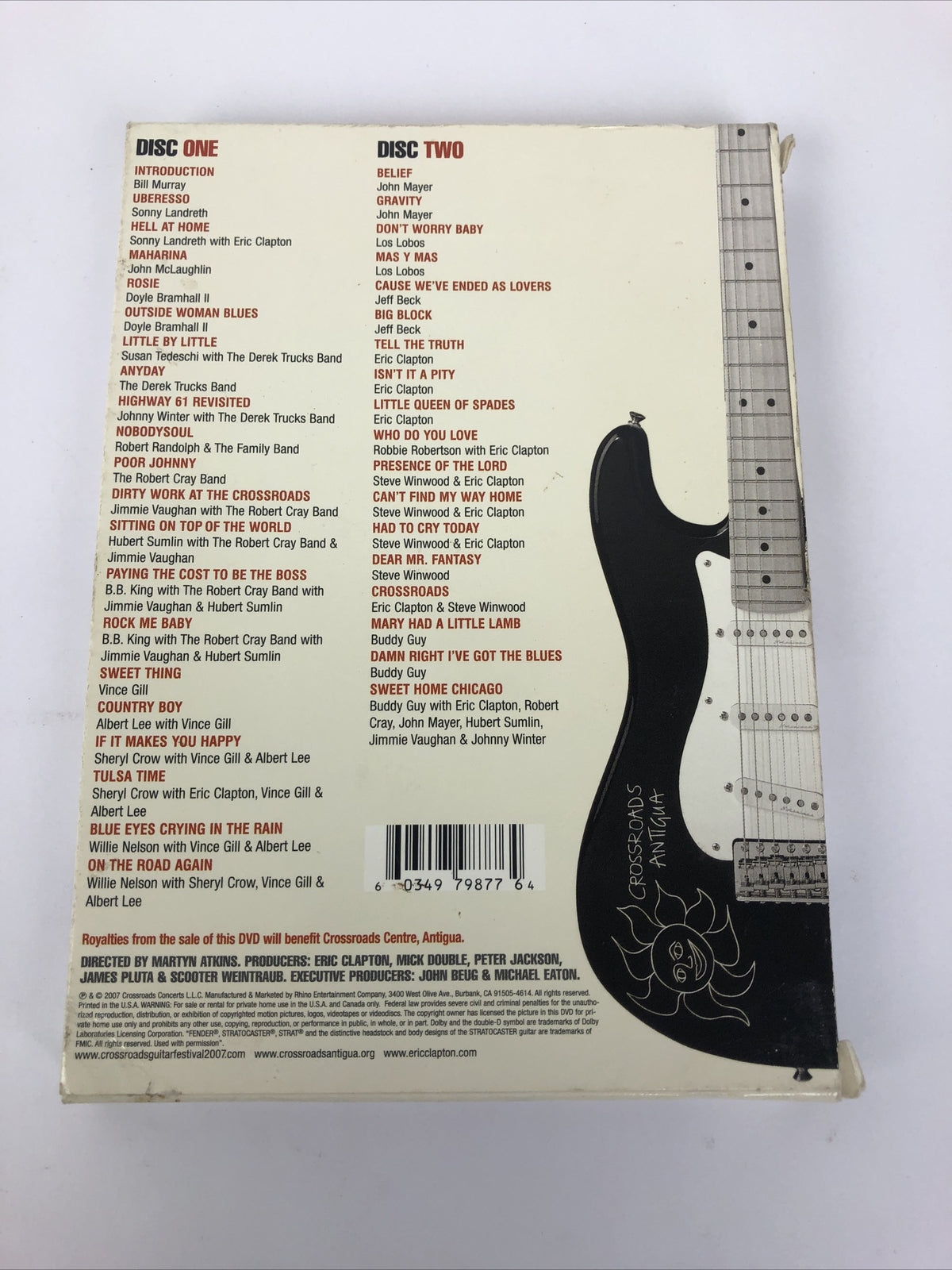 Eric Clapton - Crossroads Guitar Festival 2007 2- DVD Set Willie Nelson Winwood